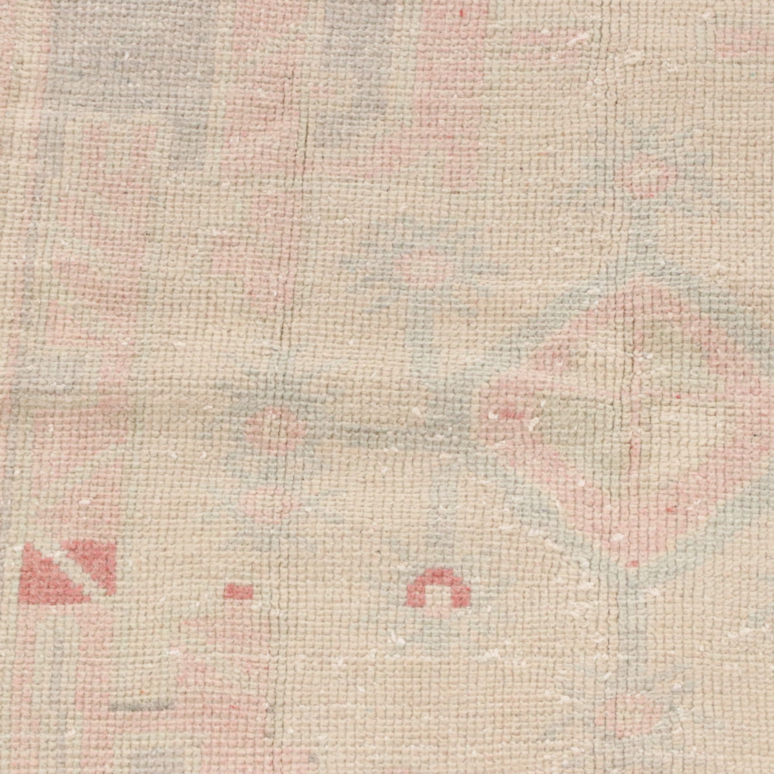 3'9 x 8'1 Hand-Knotted Turkish Oushak Area Rug