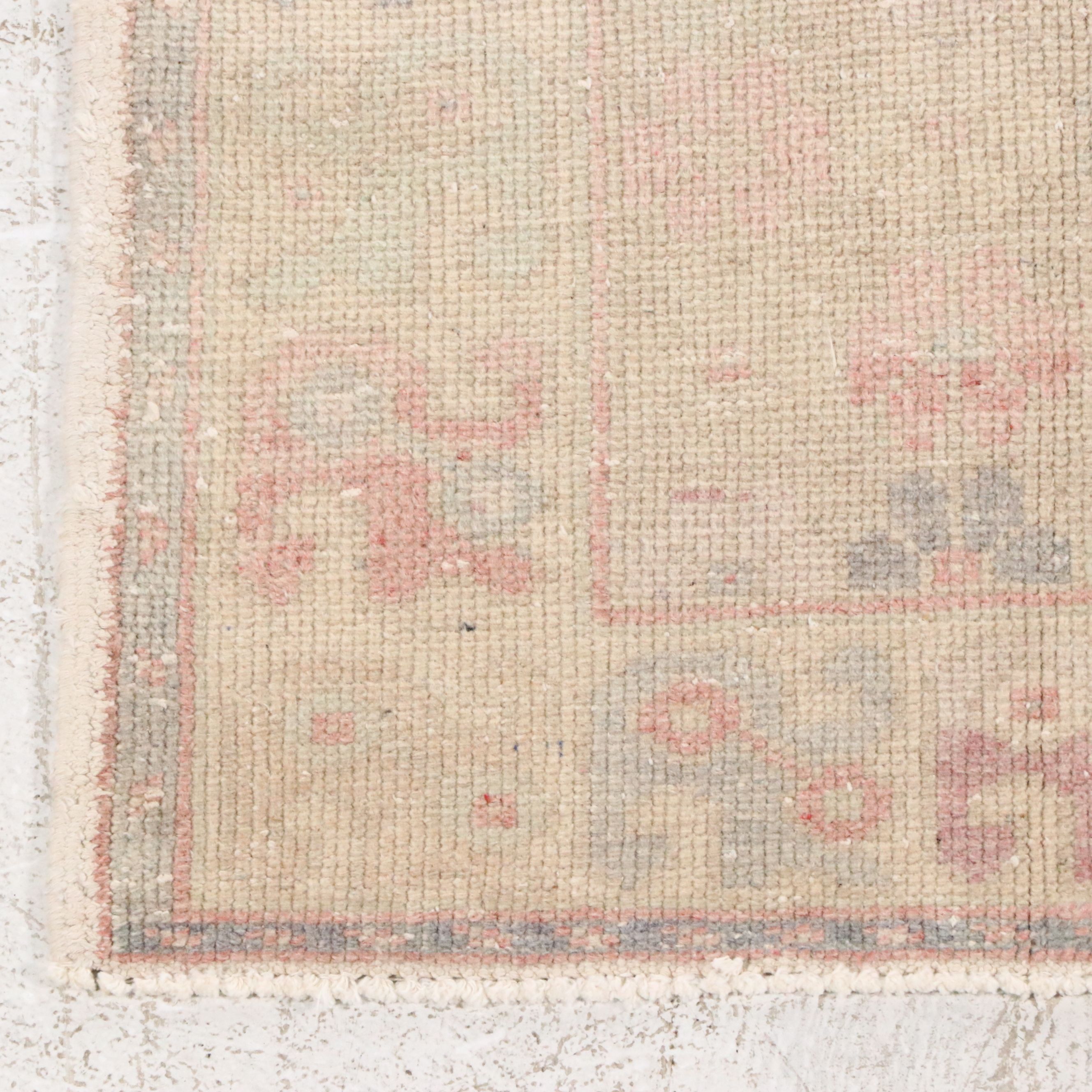 3'9 x 8'1 Hand-Knotted Turkish Oushak Area Rug