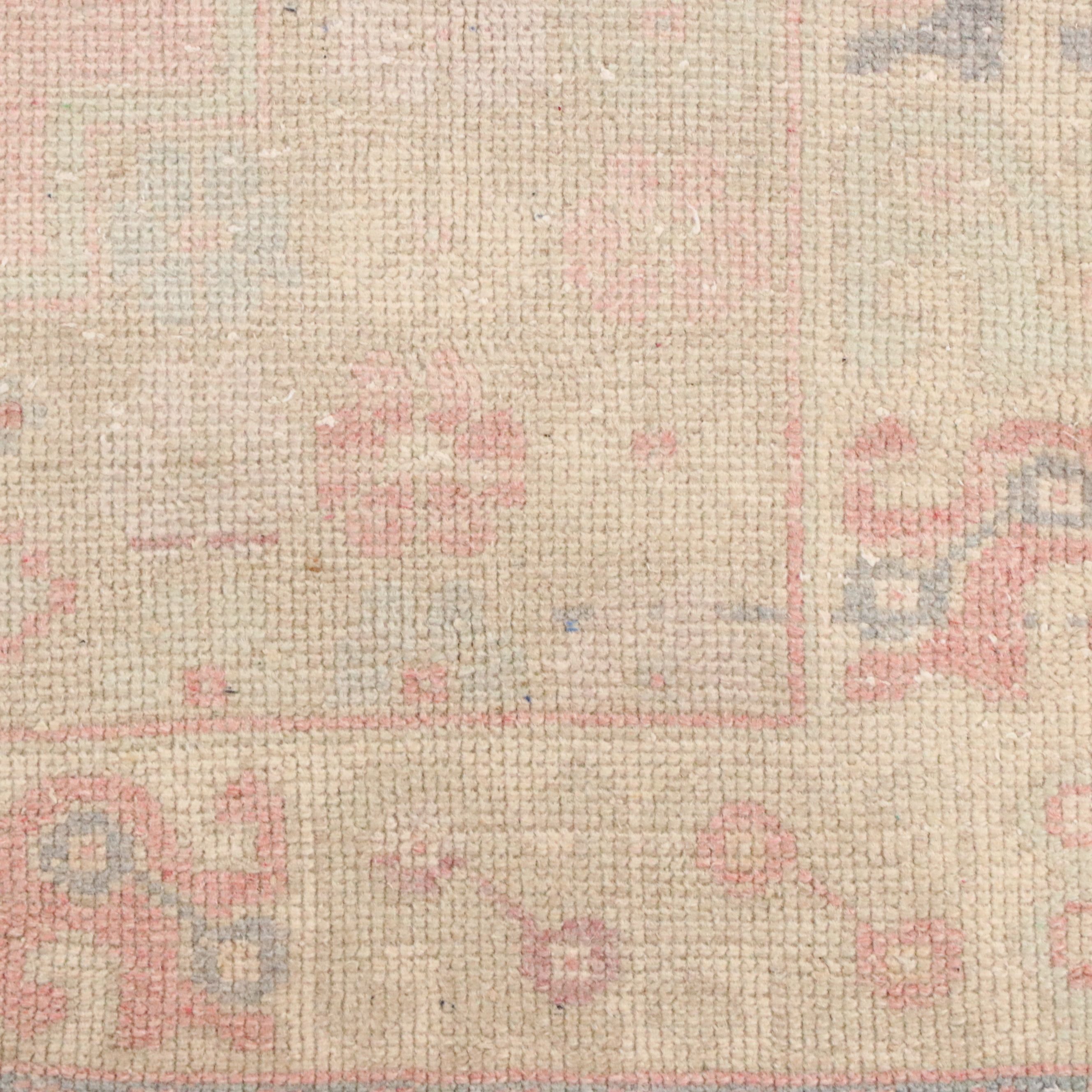 3'9 x 8'1 Hand-Knotted Turkish Oushak Area Rug