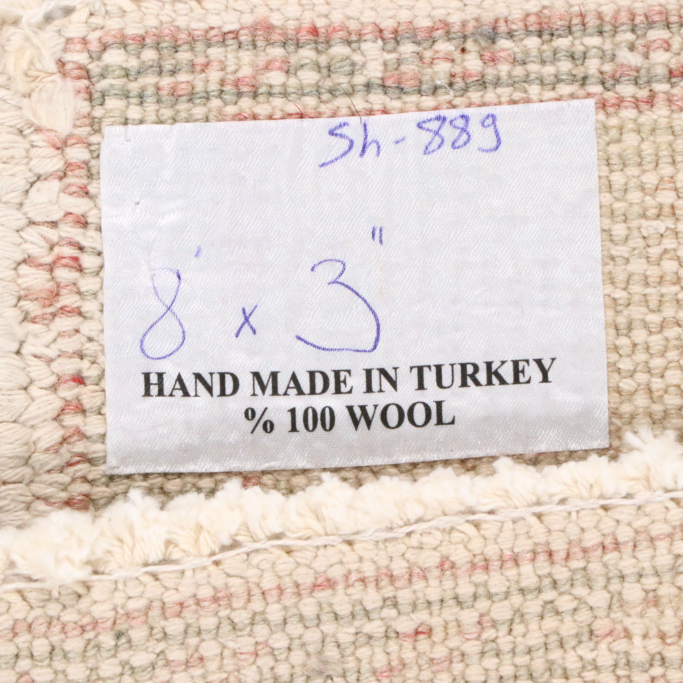 3'9 x 8'1 Hand-Knotted Turkish Oushak Area Rug