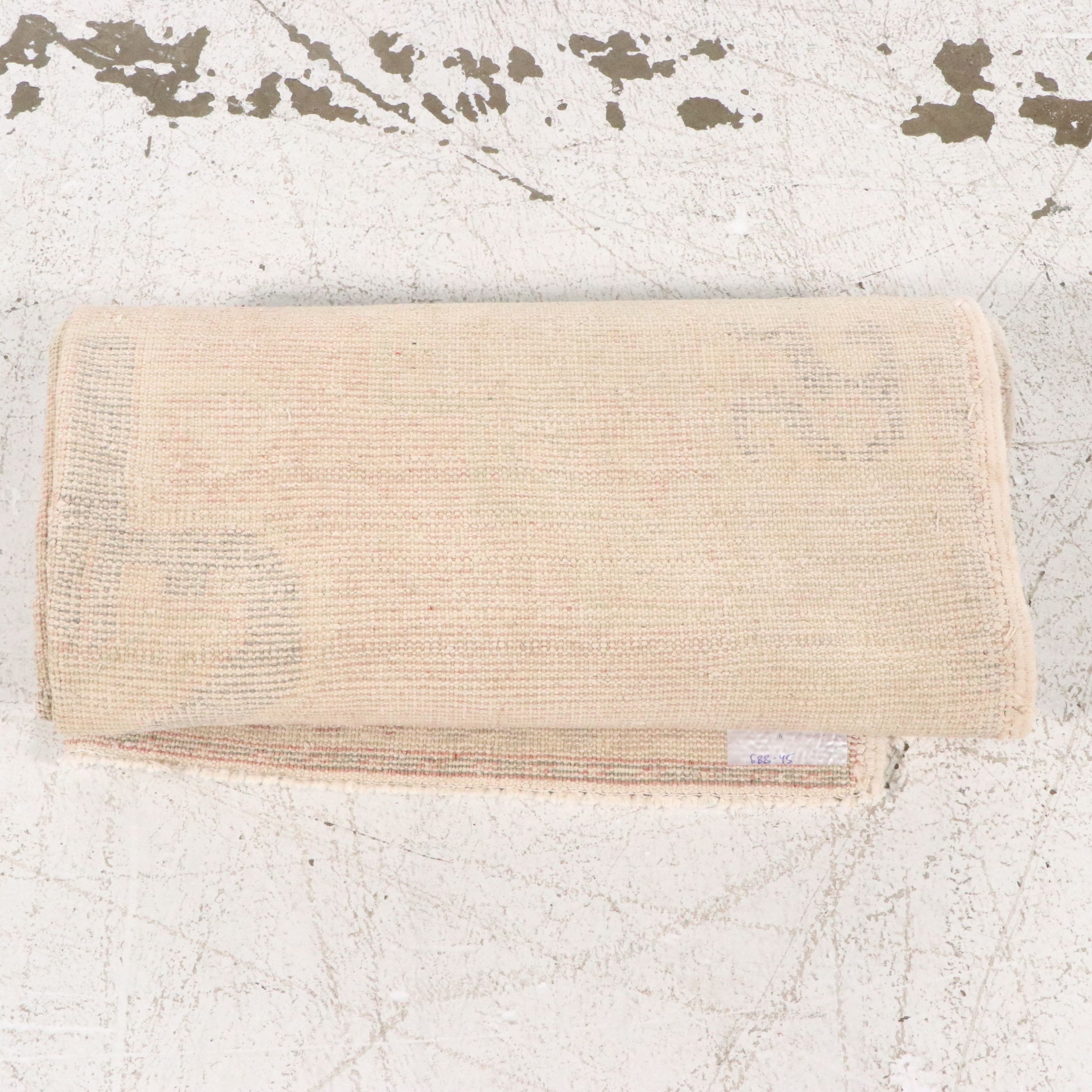 3'9 x 8'1 Hand-Knotted Turkish Oushak Area Rug