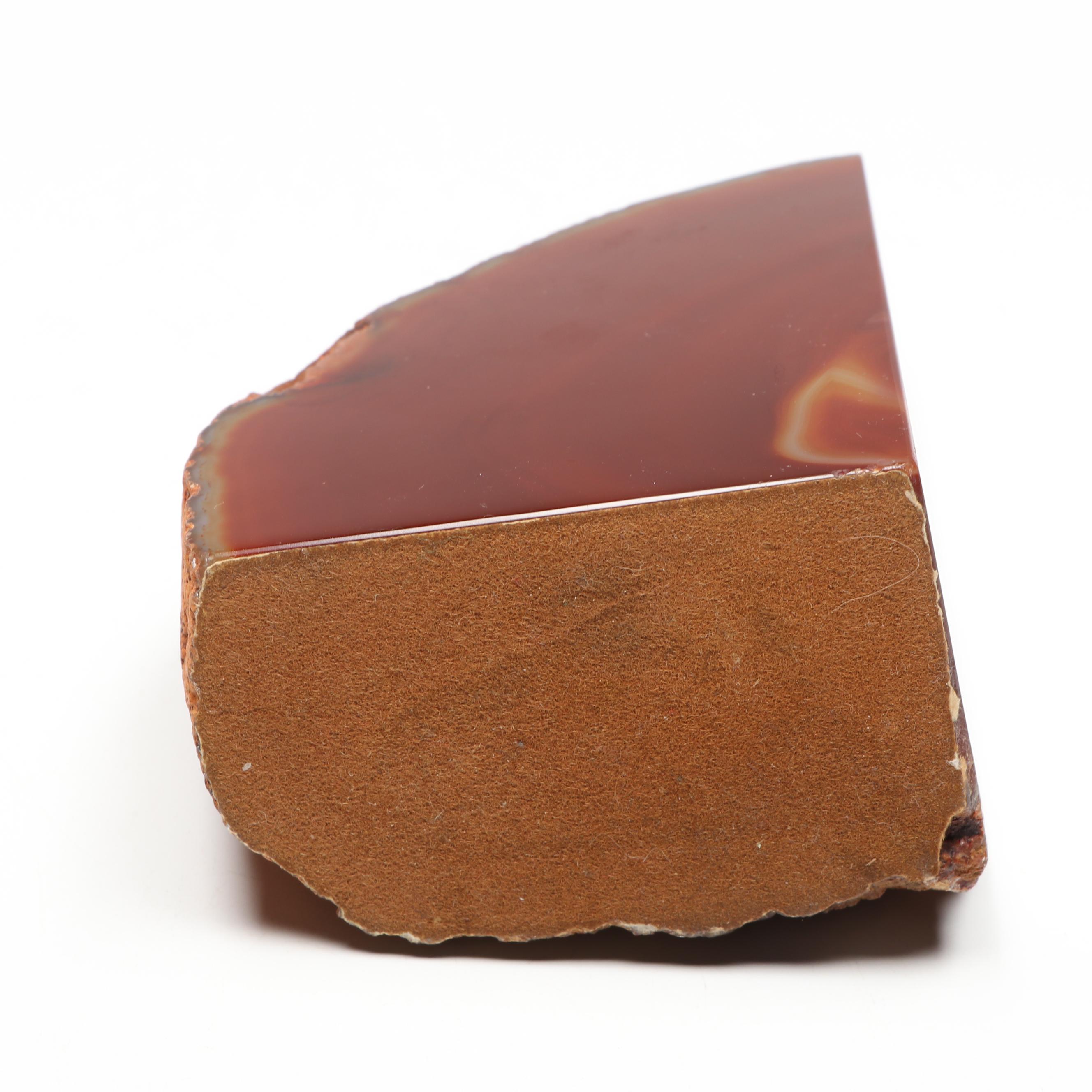 Polished Carnelian Geode Bookends