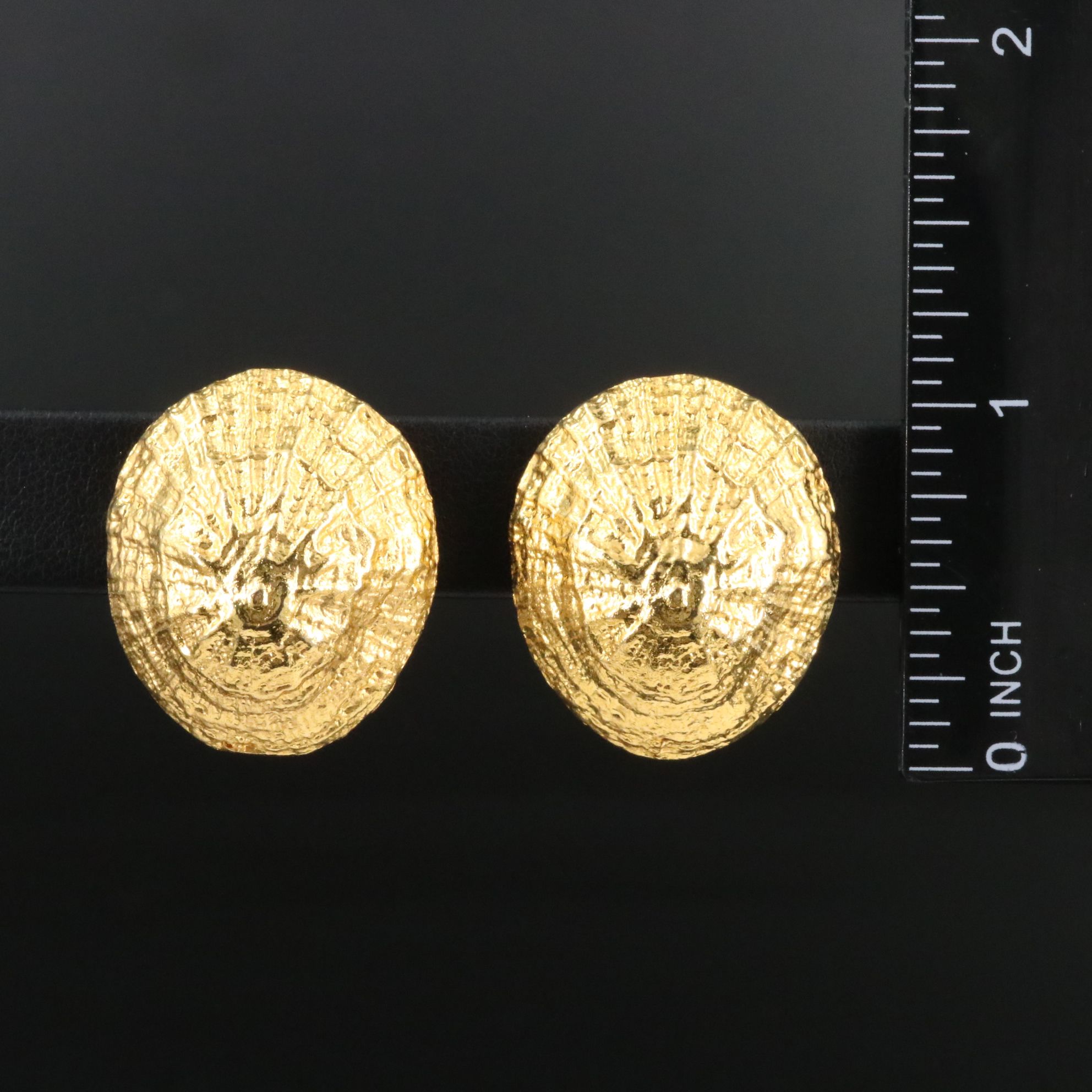 Hermès Vintage Seashell Clip Earrings