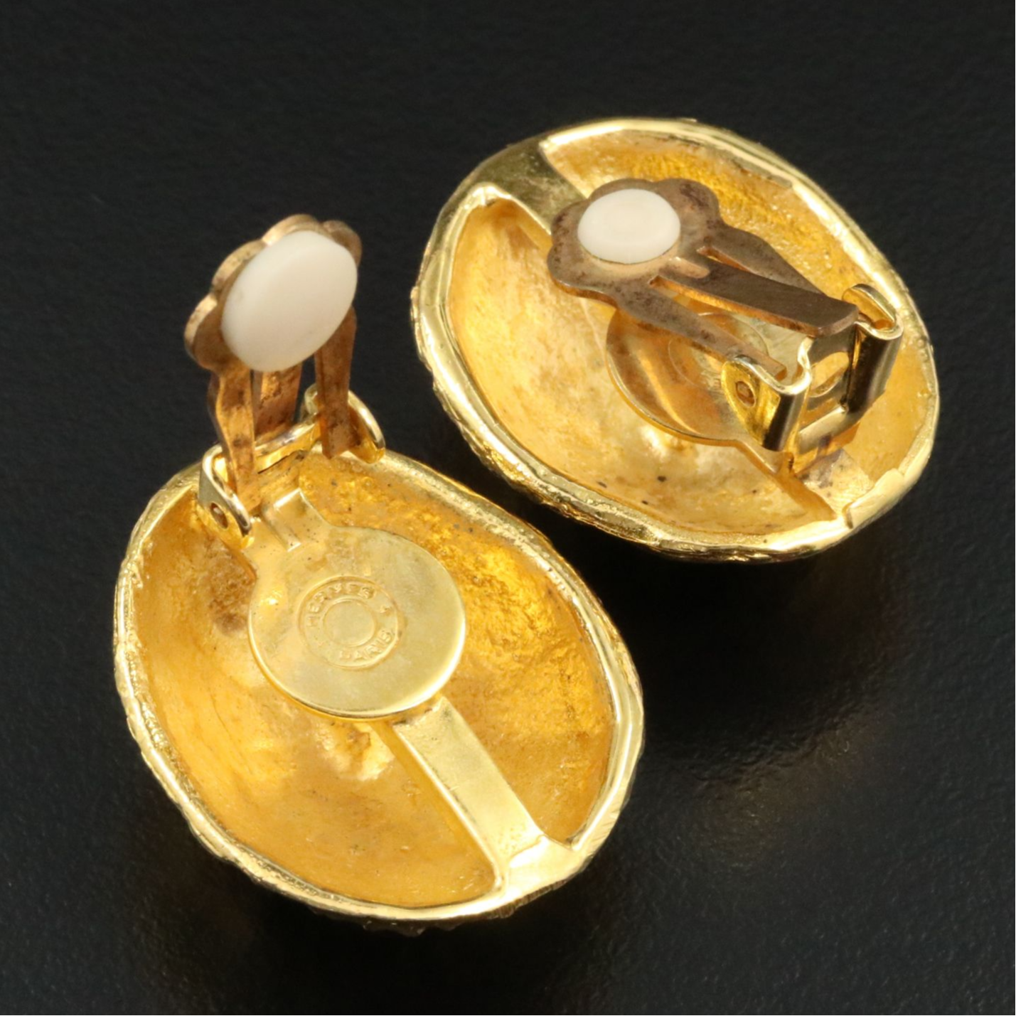 Hermès Vintage Seashell Clip Earrings