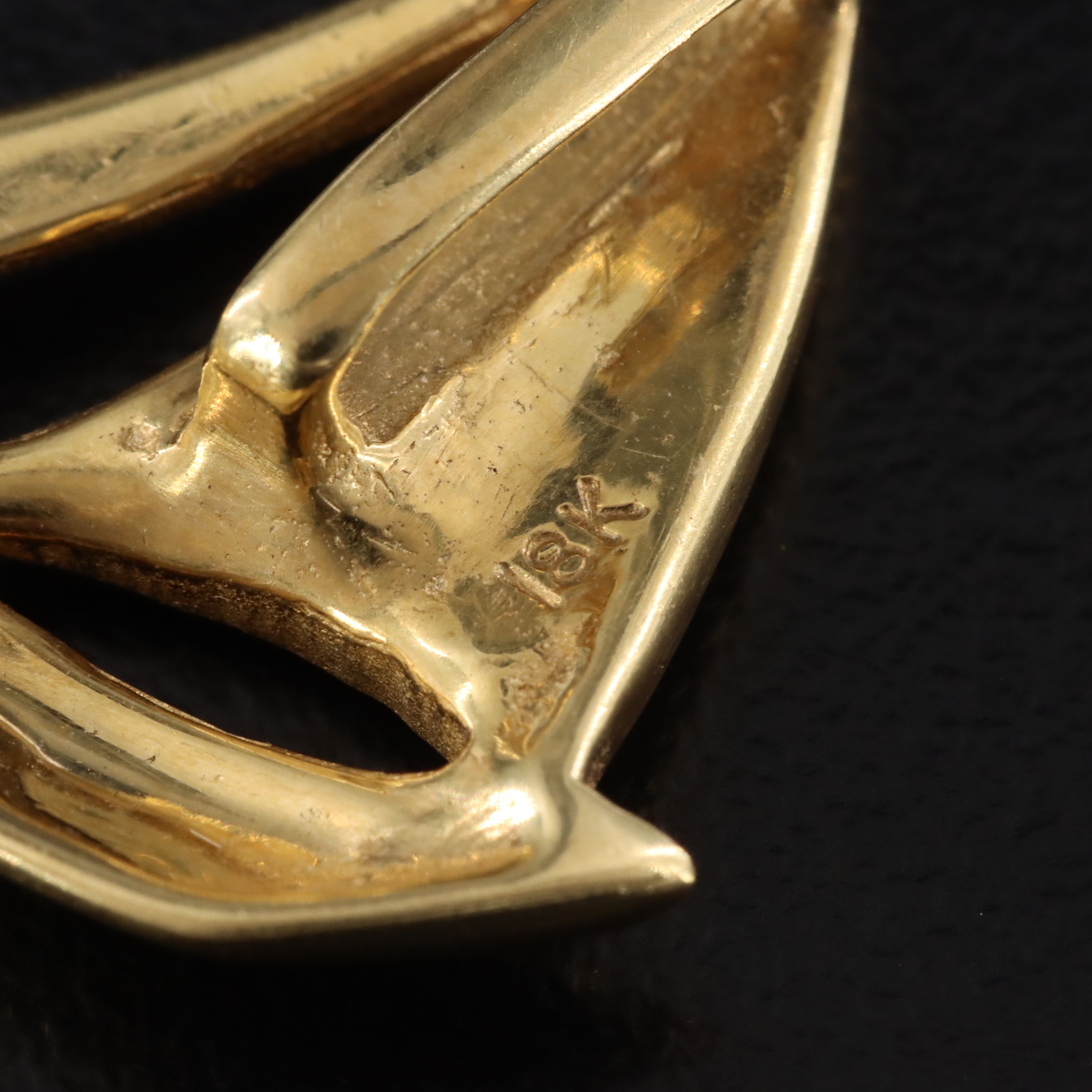 18K Opal Inlay Sailboat Slide Pendant