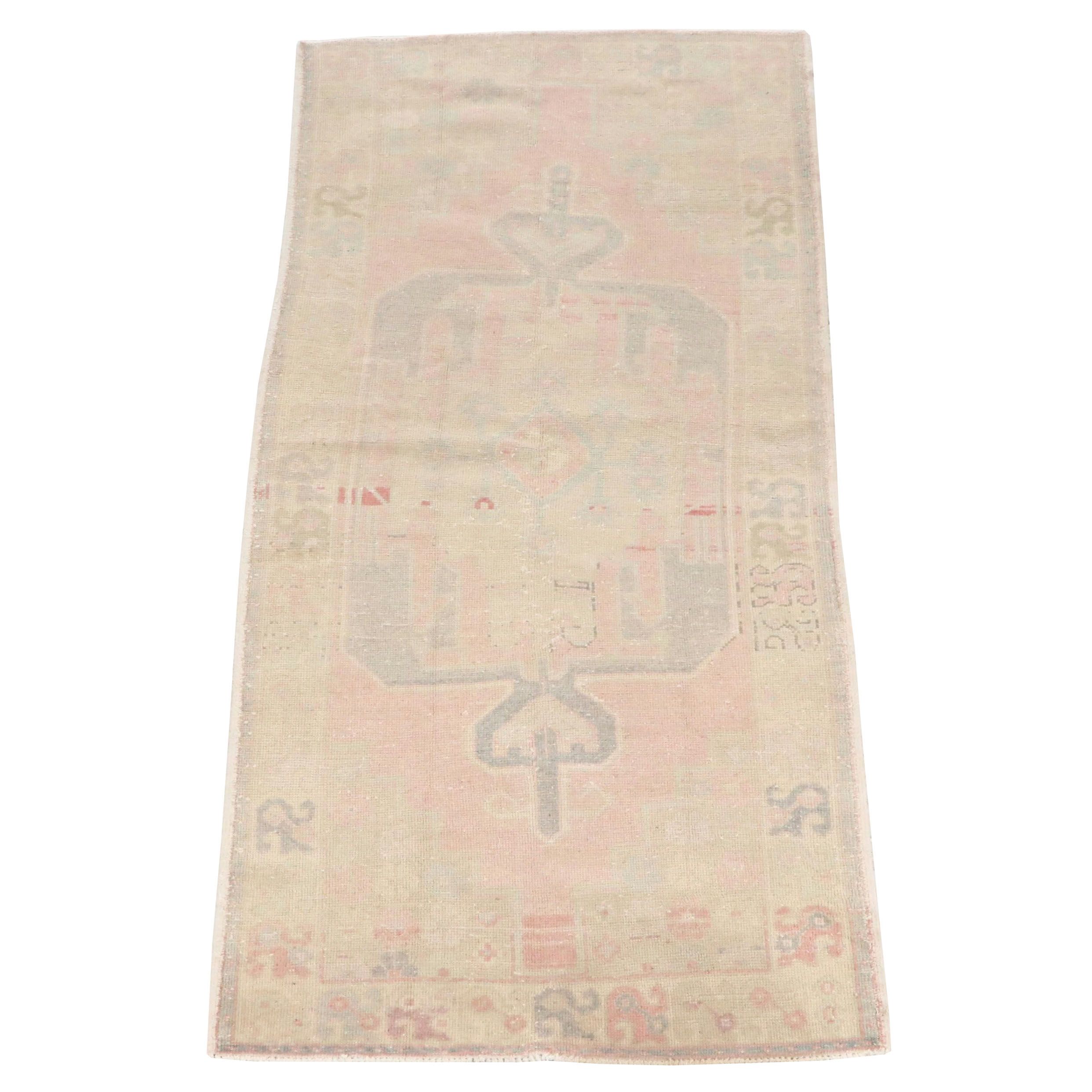 3'9 x 8'1 Hand-Knotted Turkish Oushak Area Rug