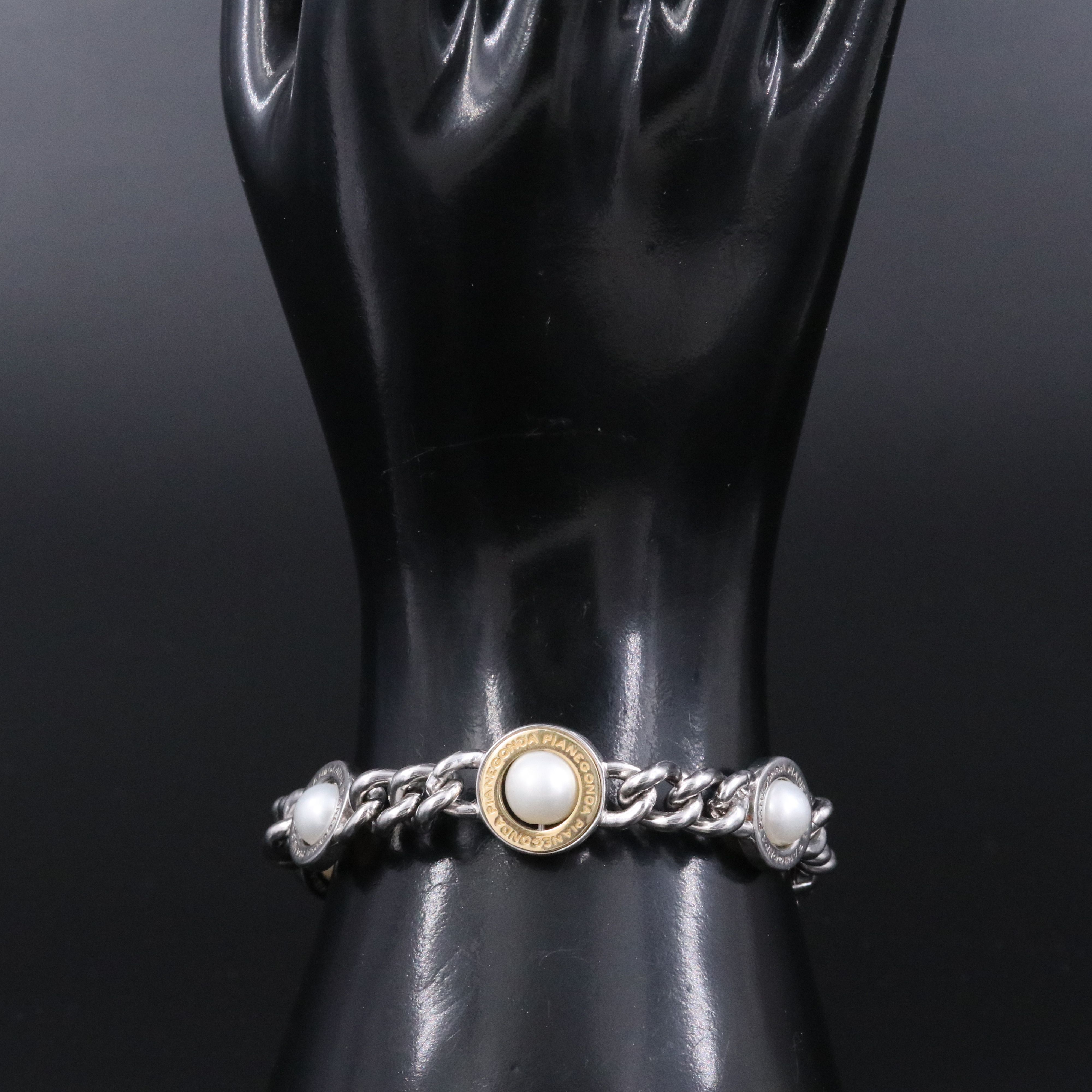 Pianegonda Sterling Pearl Station Bracelet