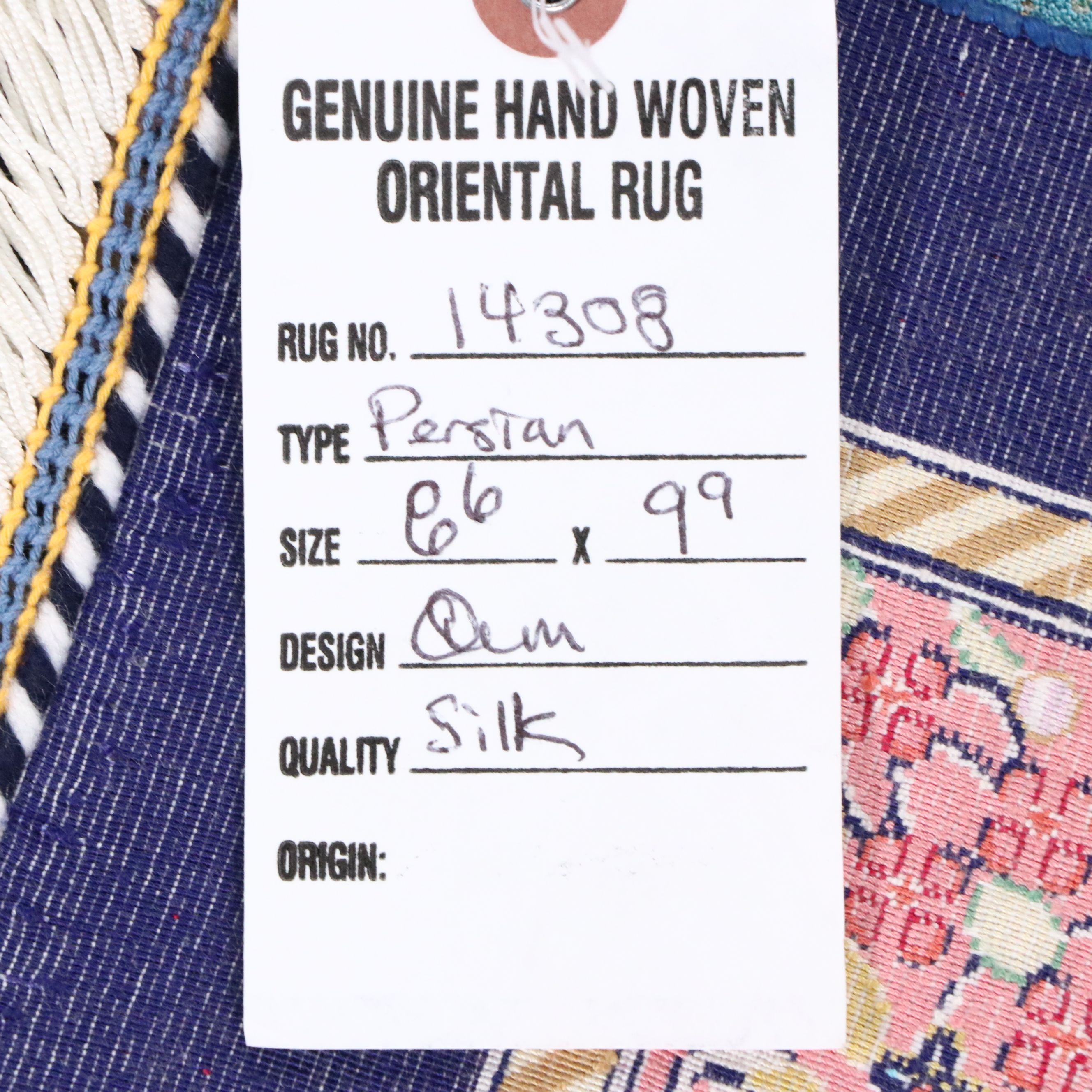 6'6 x 10'3 Hand-Knotted Signed Persian Qom Silk Area Rug