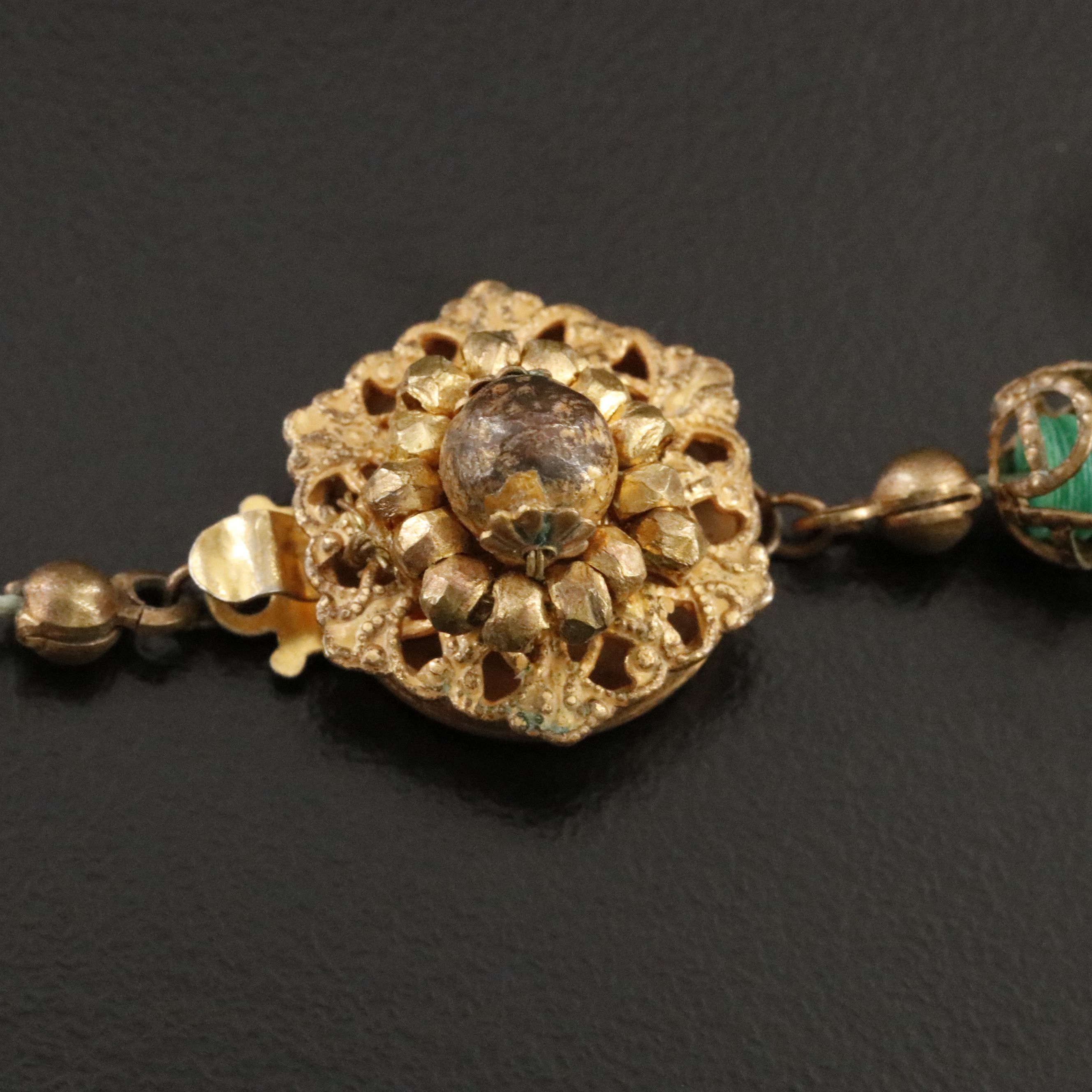 Vintage Miriam Haskell Necklace with Glass Accents and Heishi Beads