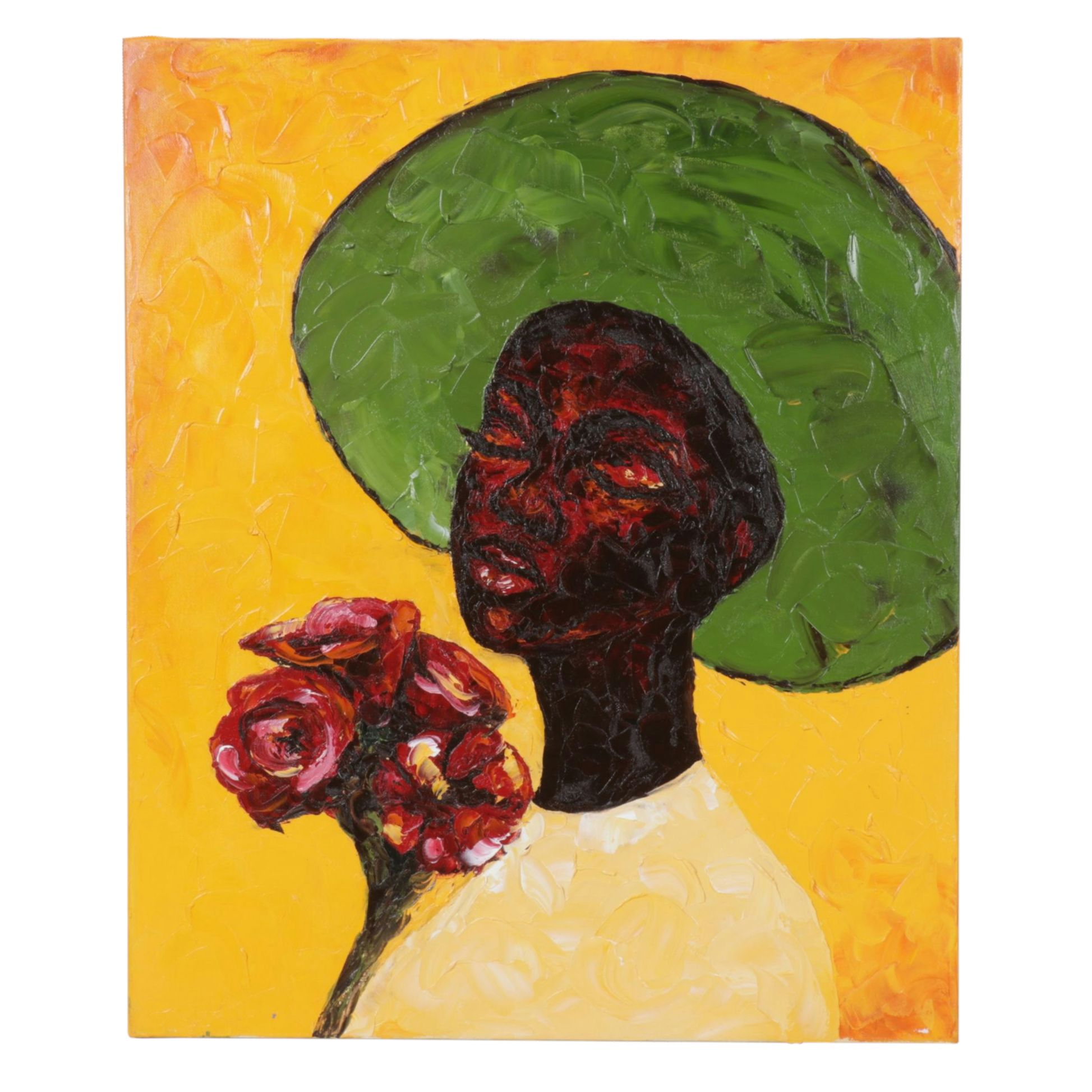 Oluwakemi Omowaire Oil Portrait "Rest is Luxury", Early 21st Century