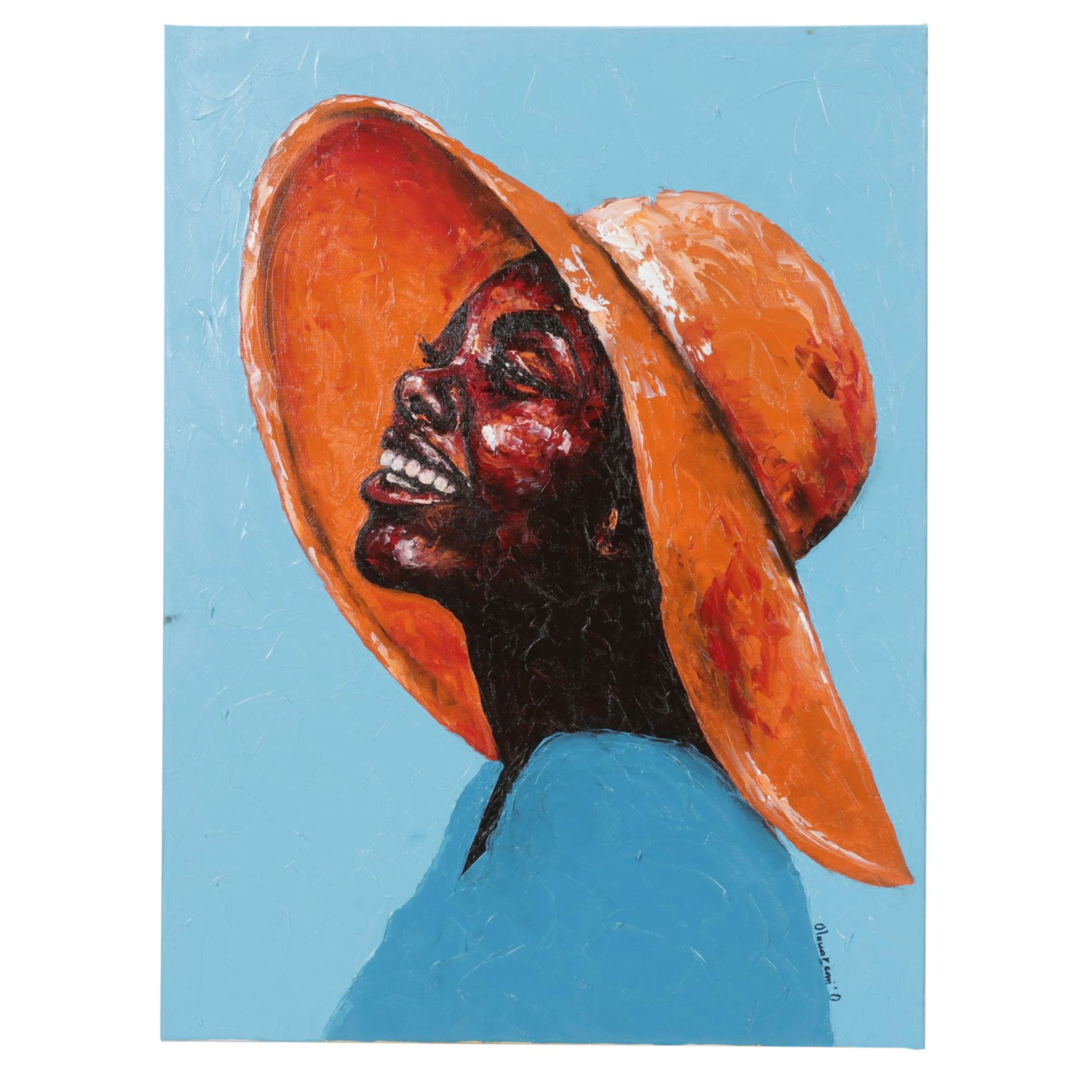 Oluwakemi Omowaire Oil Portrait "Happiness is a Choice", Early 21st Century