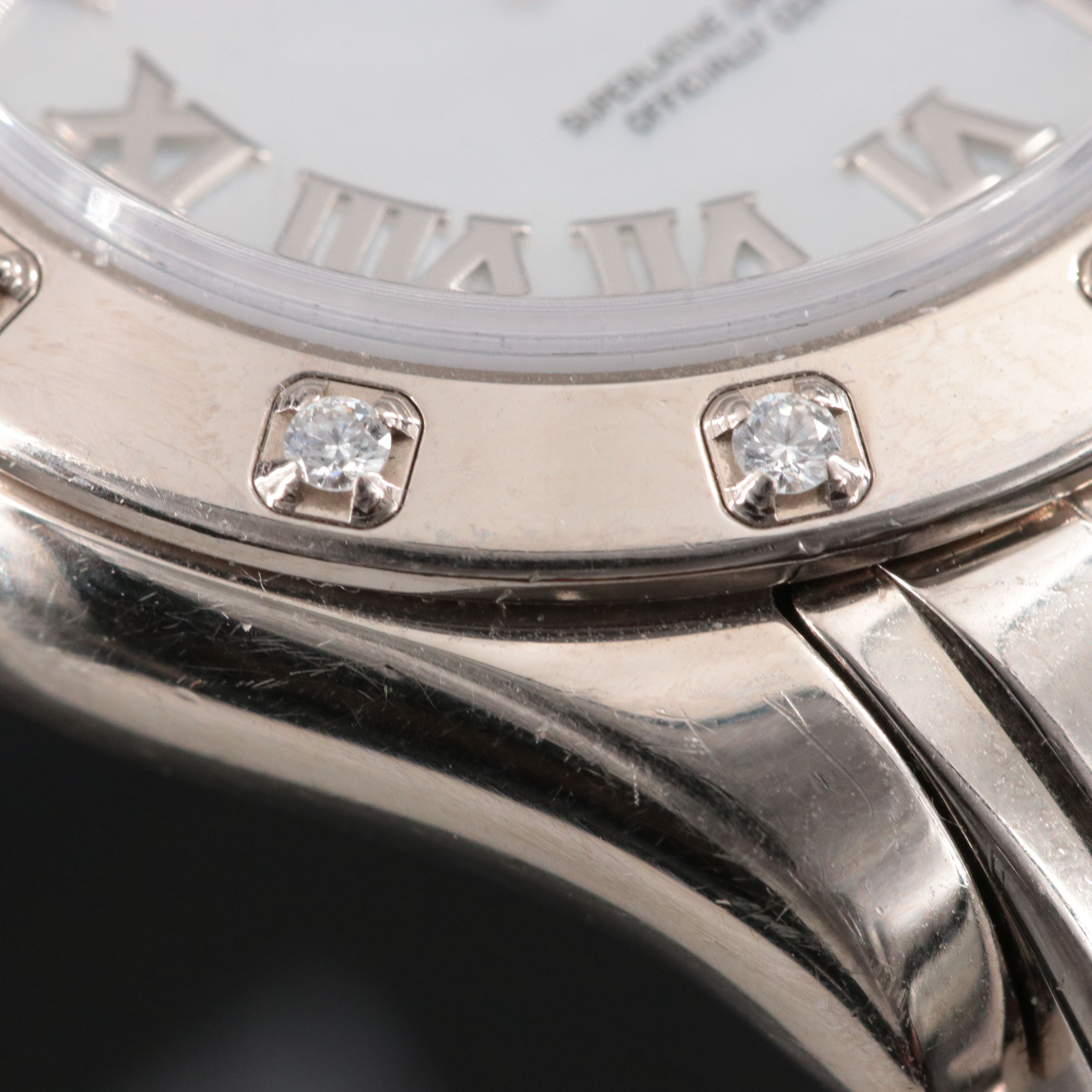 18K Rolex Datejust Pearlmaster Factory Diamond 80319 Mother-of-Pearl Watch c.'07