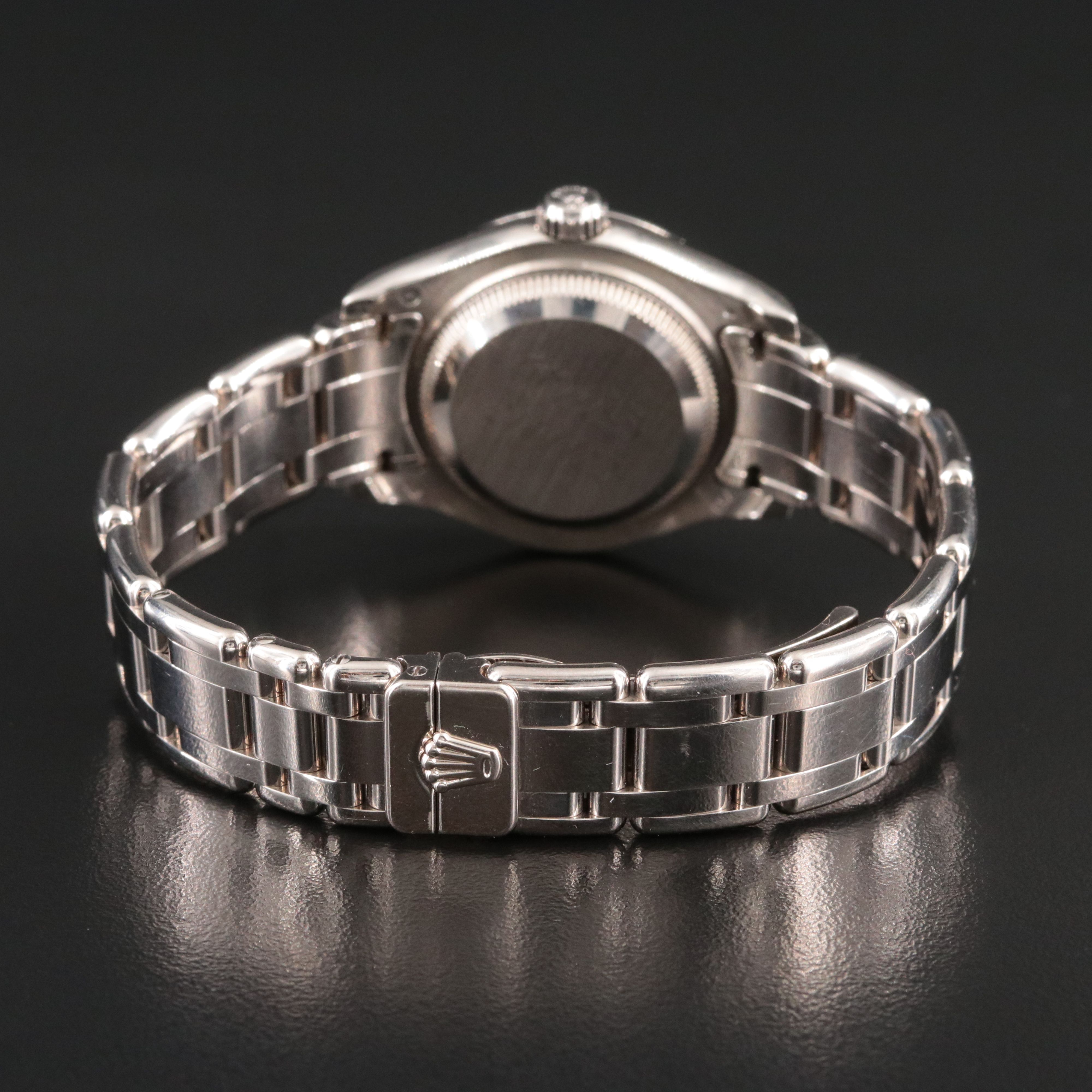 18K Rolex Datejust Pearlmaster Factory Diamond 80319 Mother-of-Pearl Watch c.'07