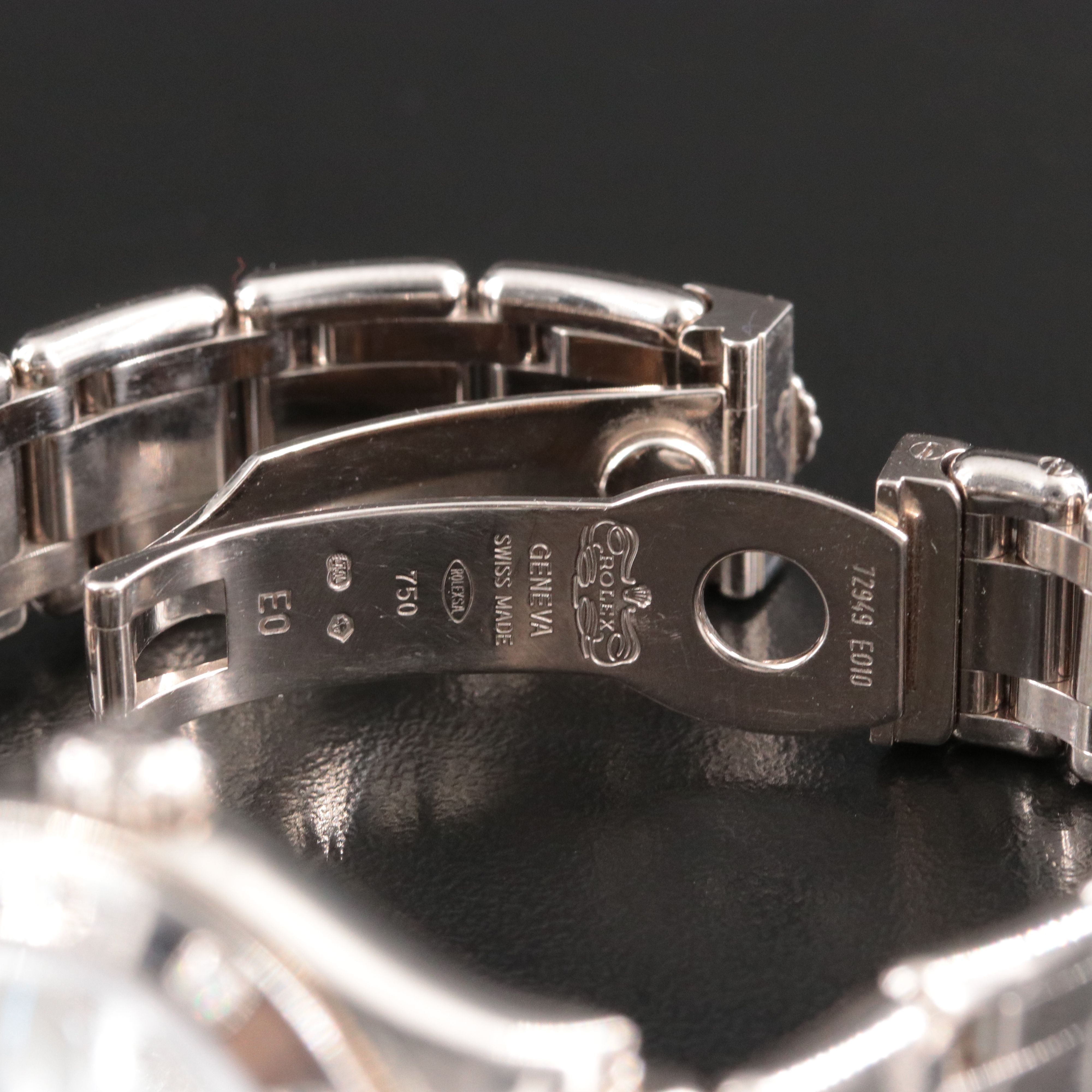 18K Rolex Datejust Pearlmaster Factory Diamond 80319 Mother-of-Pearl Watch c.'07