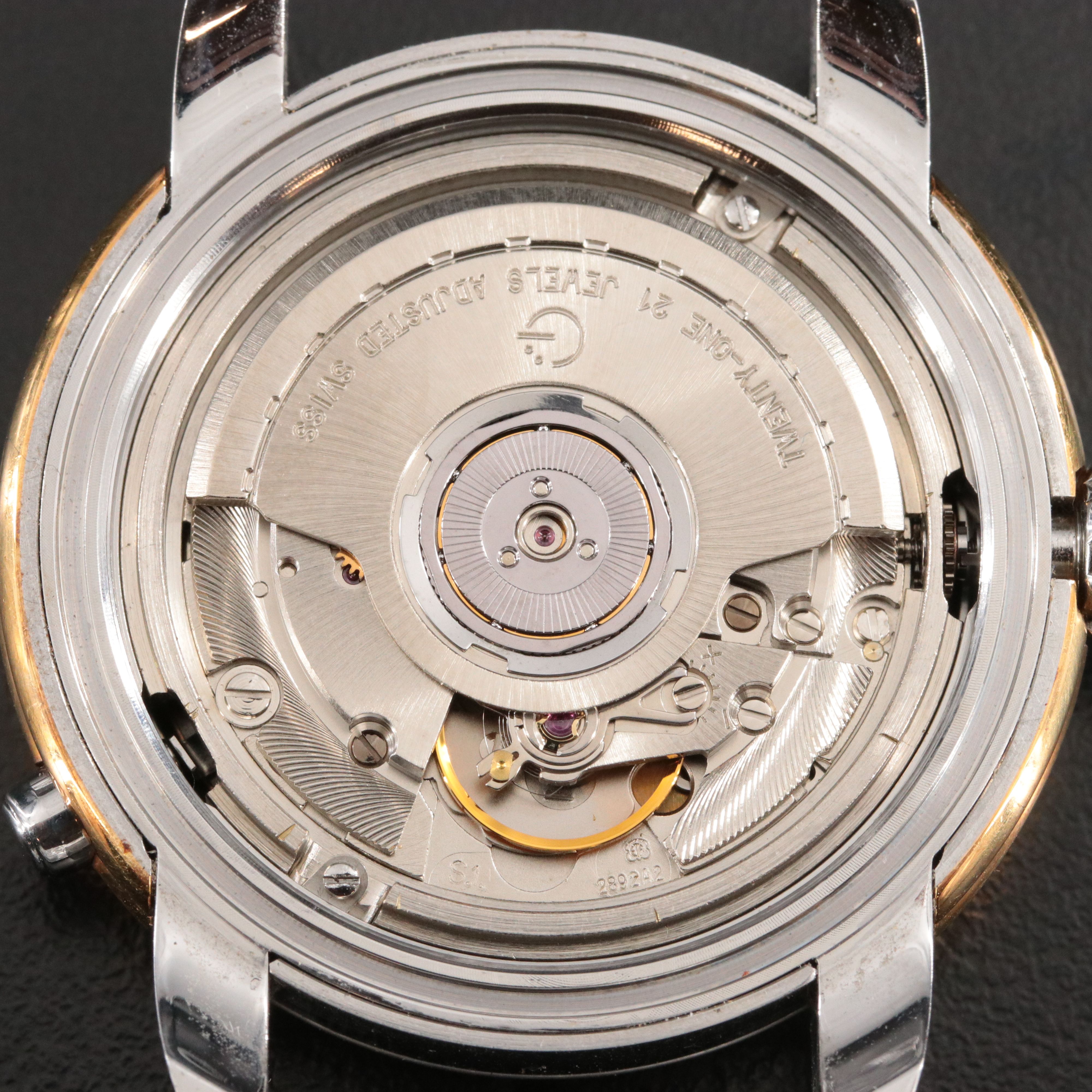 Gevril Day/Night 15 Degrees Dual Time 18K Steel Watch