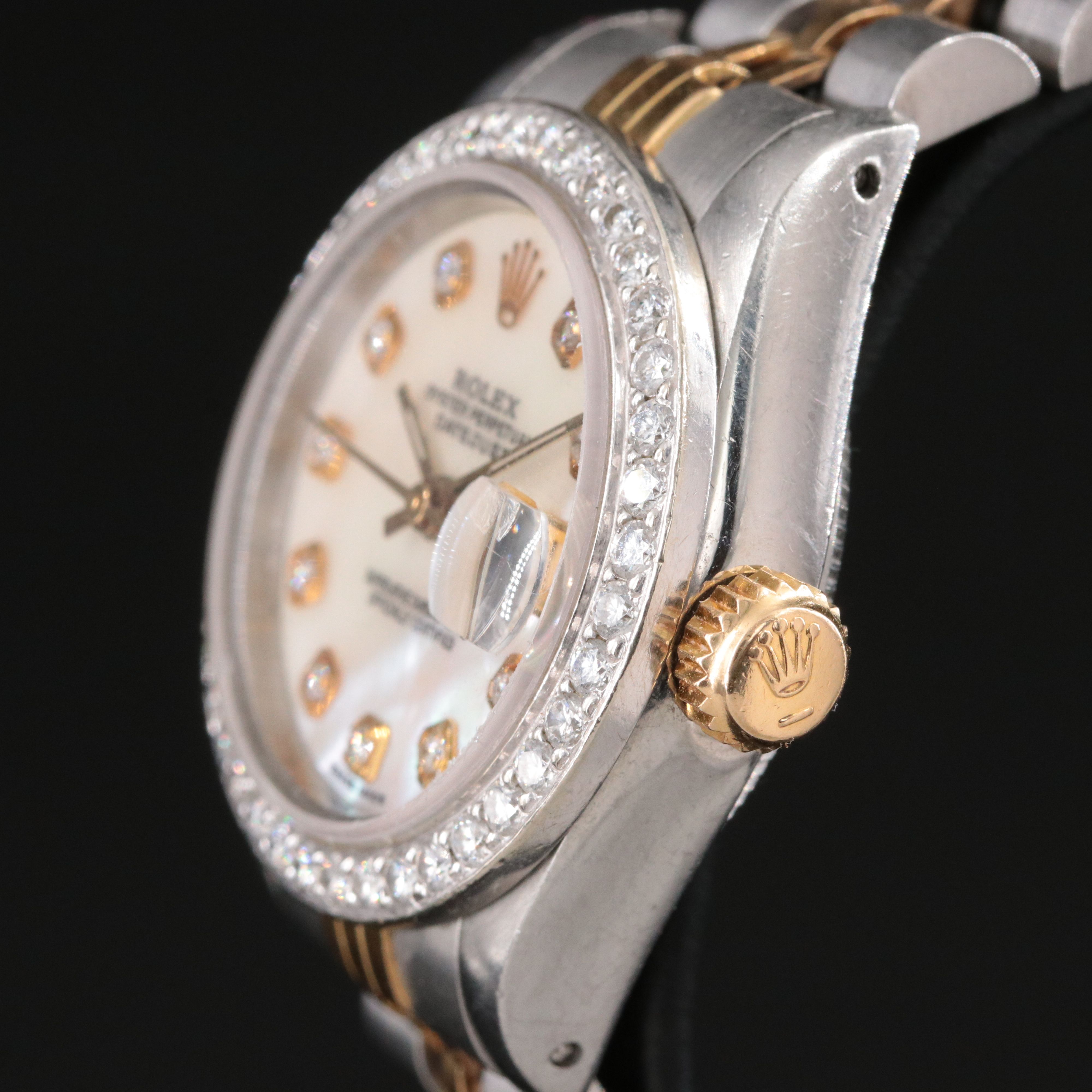 1986 Rolex Custom Diamond M.O.P Dial 1Carat T.W. Custom Bezel Datejust Watch