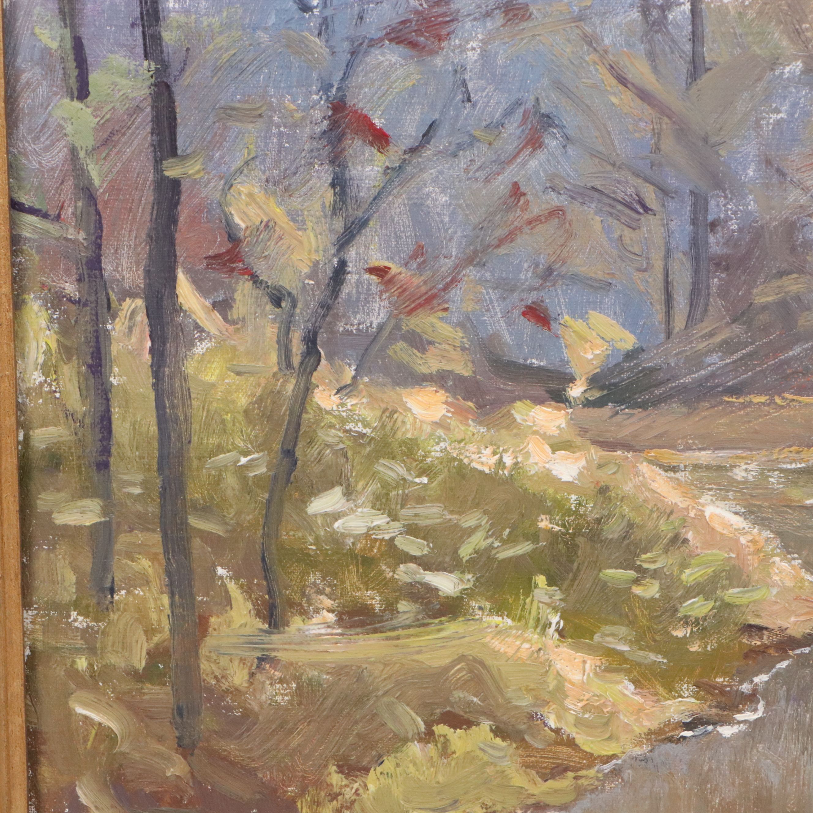 Francis Clark Brown Autumn Creek Landscape Oil Painting