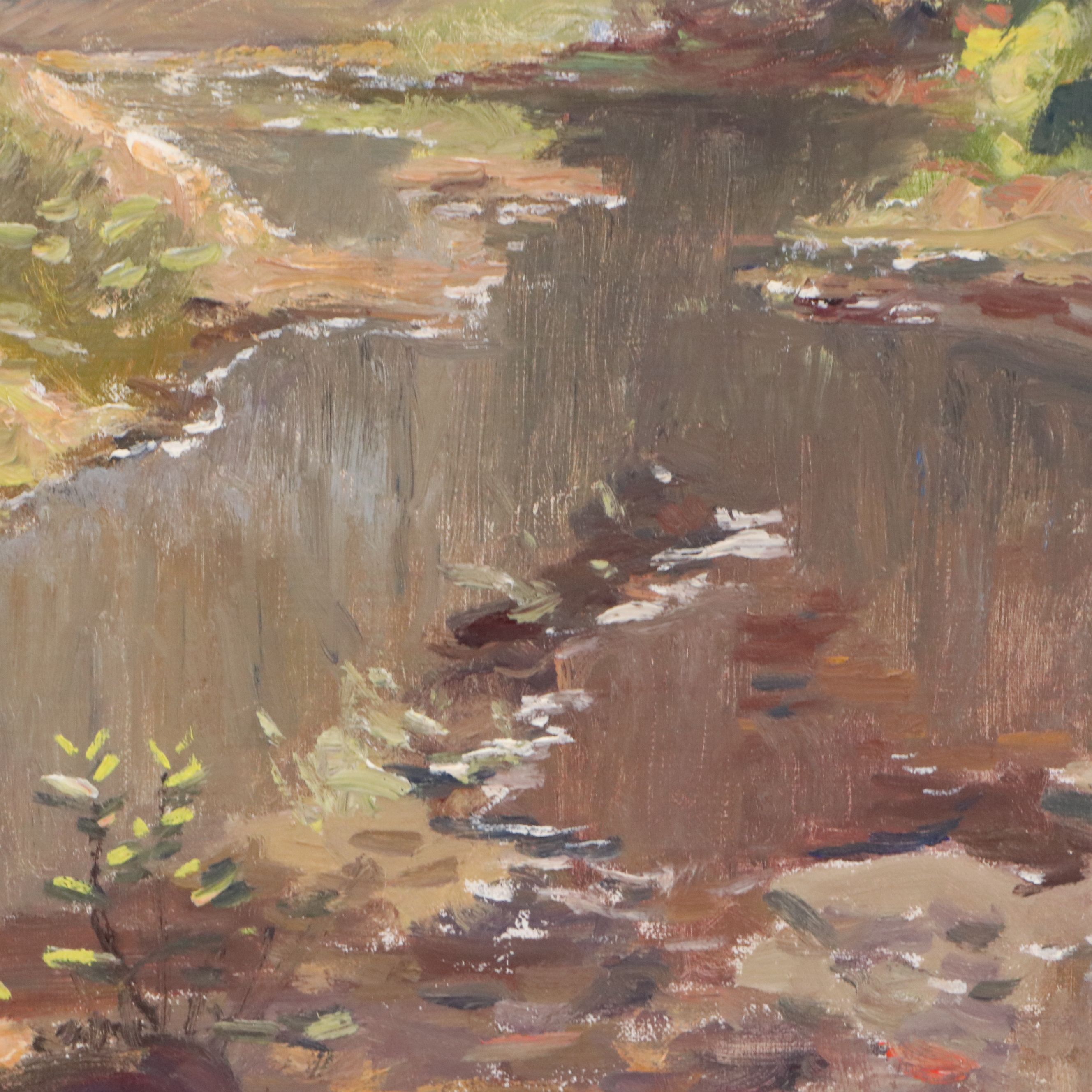 Francis Clark Brown Autumn Creek Landscape Oil Painting