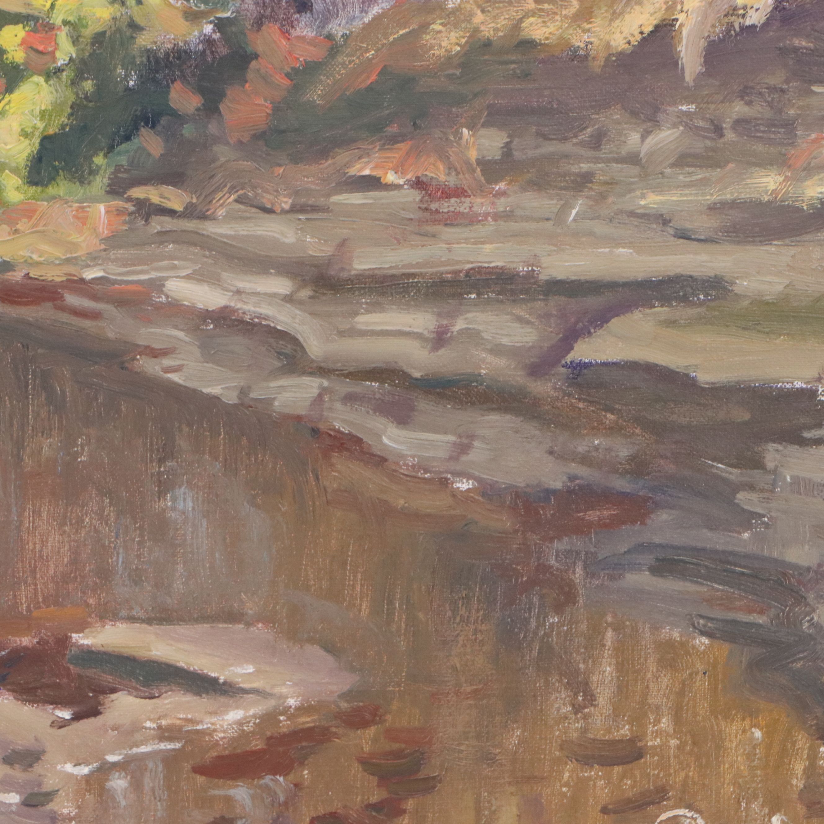 Francis Clark Brown Autumn Creek Landscape Oil Painting