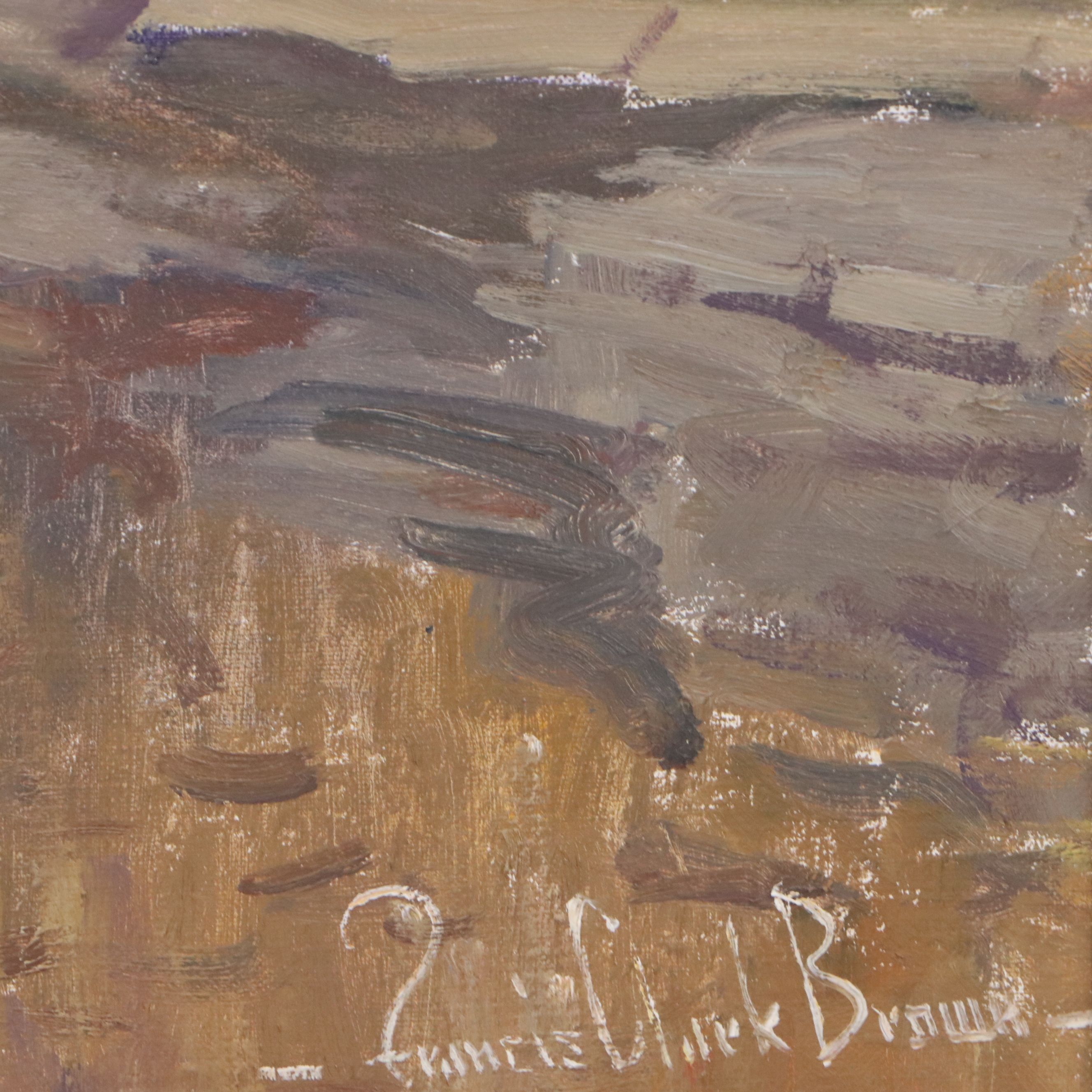 Francis Clark Brown Autumn Creek Landscape Oil Painting