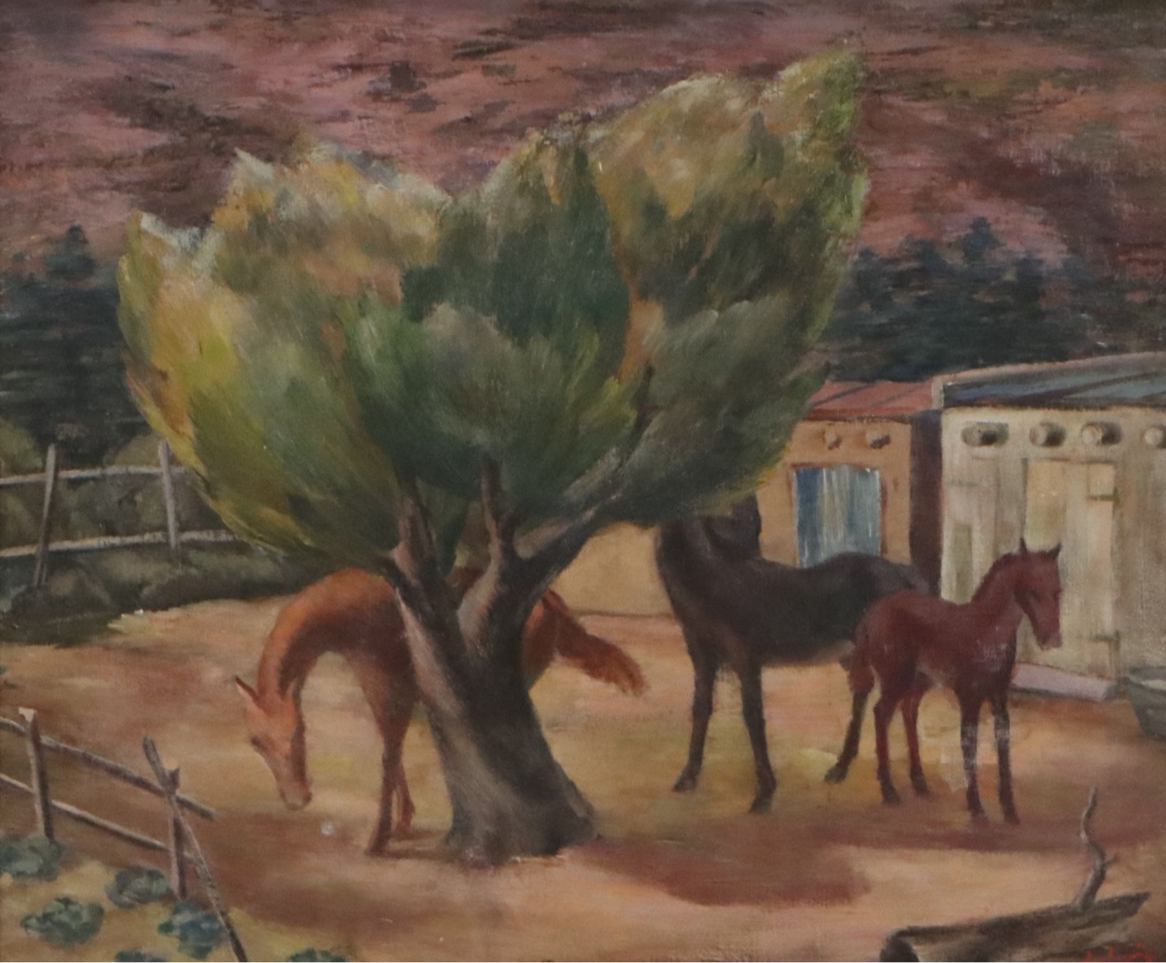 Arthur Helwig Oil Painting "Canyon Corral"