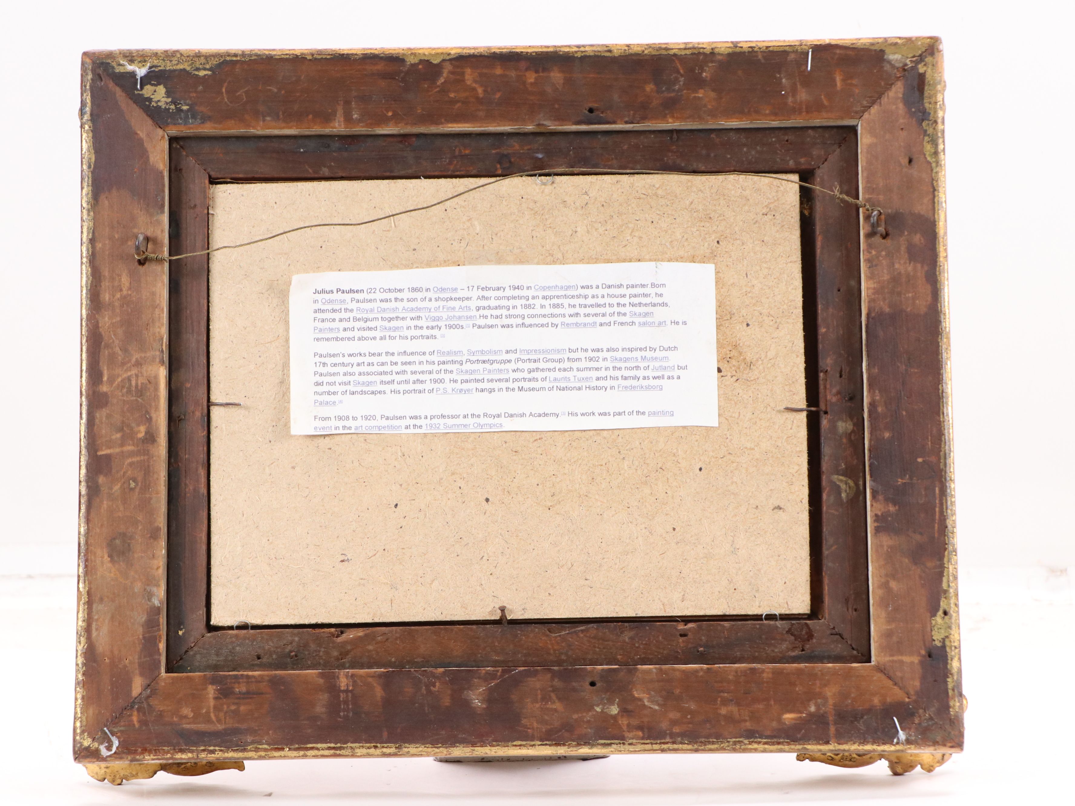 Julius Paulsen Oil Painting of Woodland Bridge, 1891