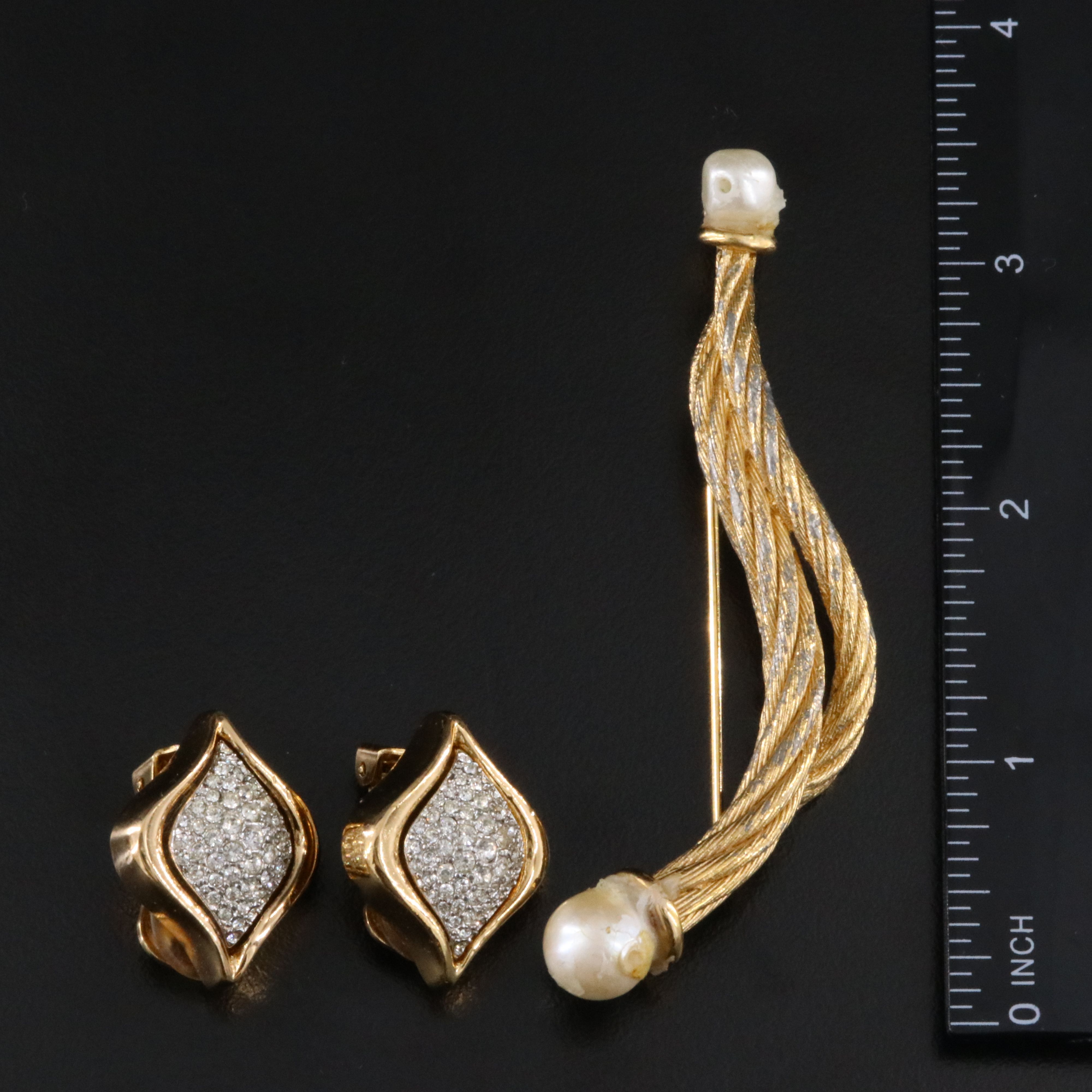 Christian Dior Jewelry Assortment Including Crystal and Faux Pearl