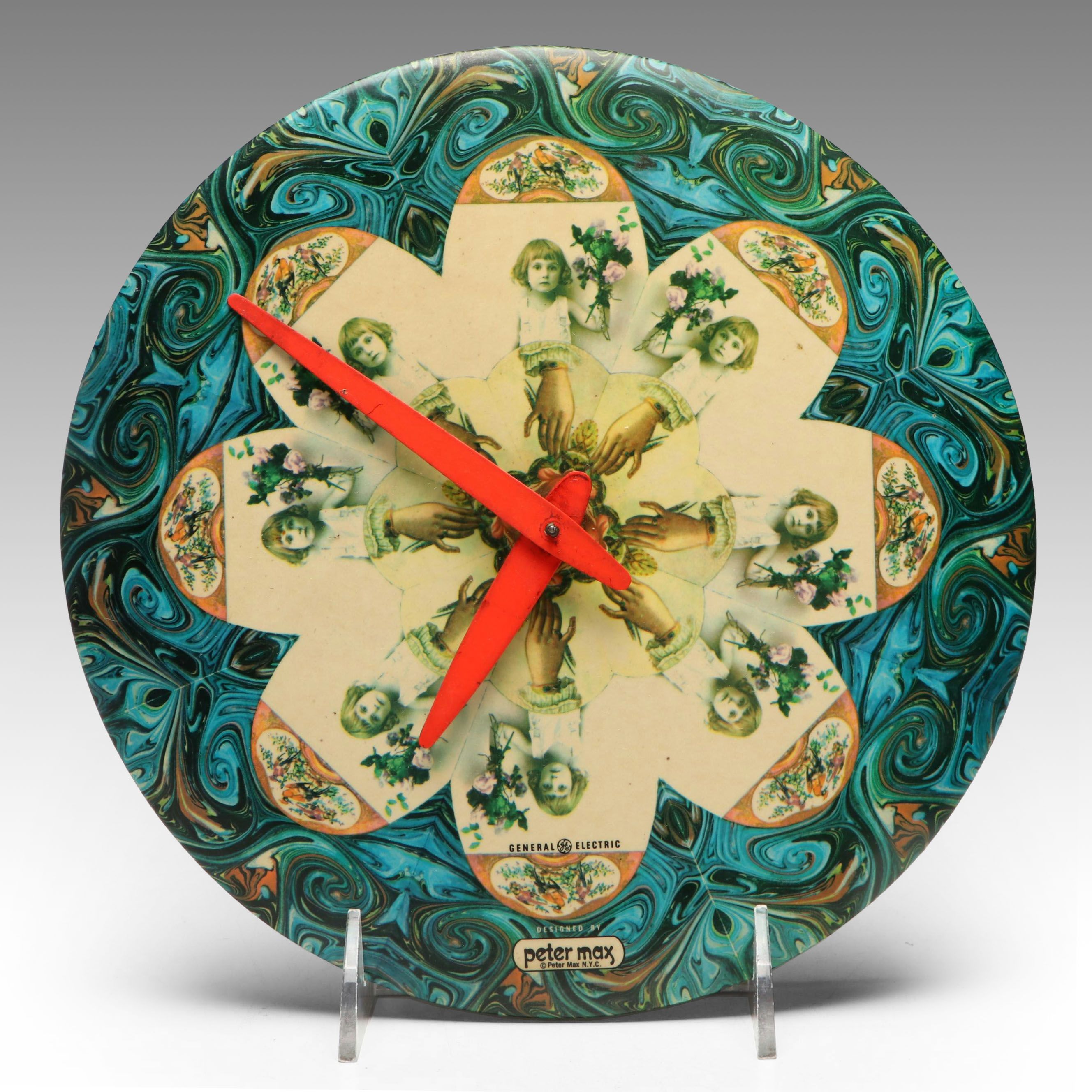 Peter Max for General Electric "Flower Girl" Wall Clock, 1969