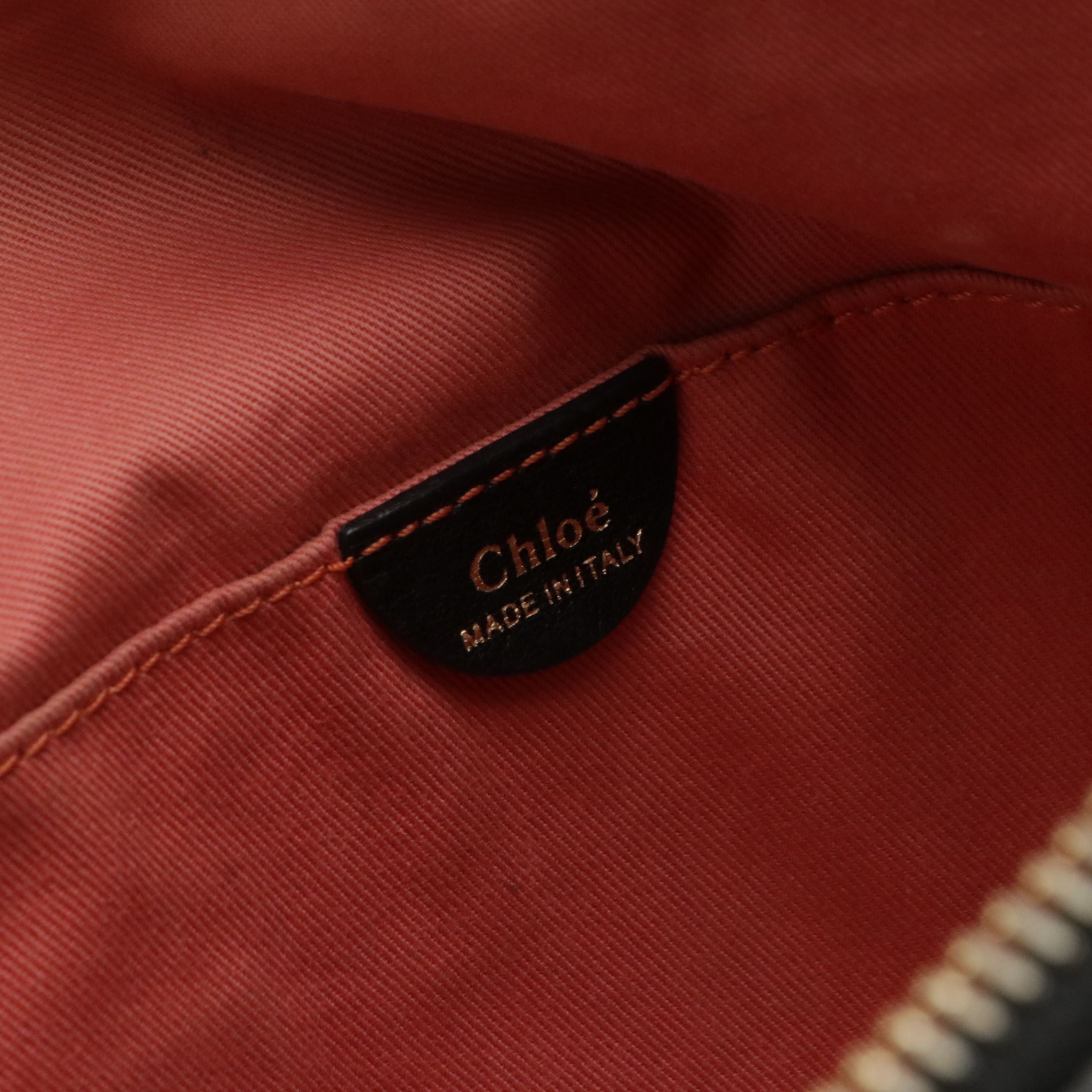 Chloé Small Angie Two-Way Zip Satchel Bag in Black Grained Leather