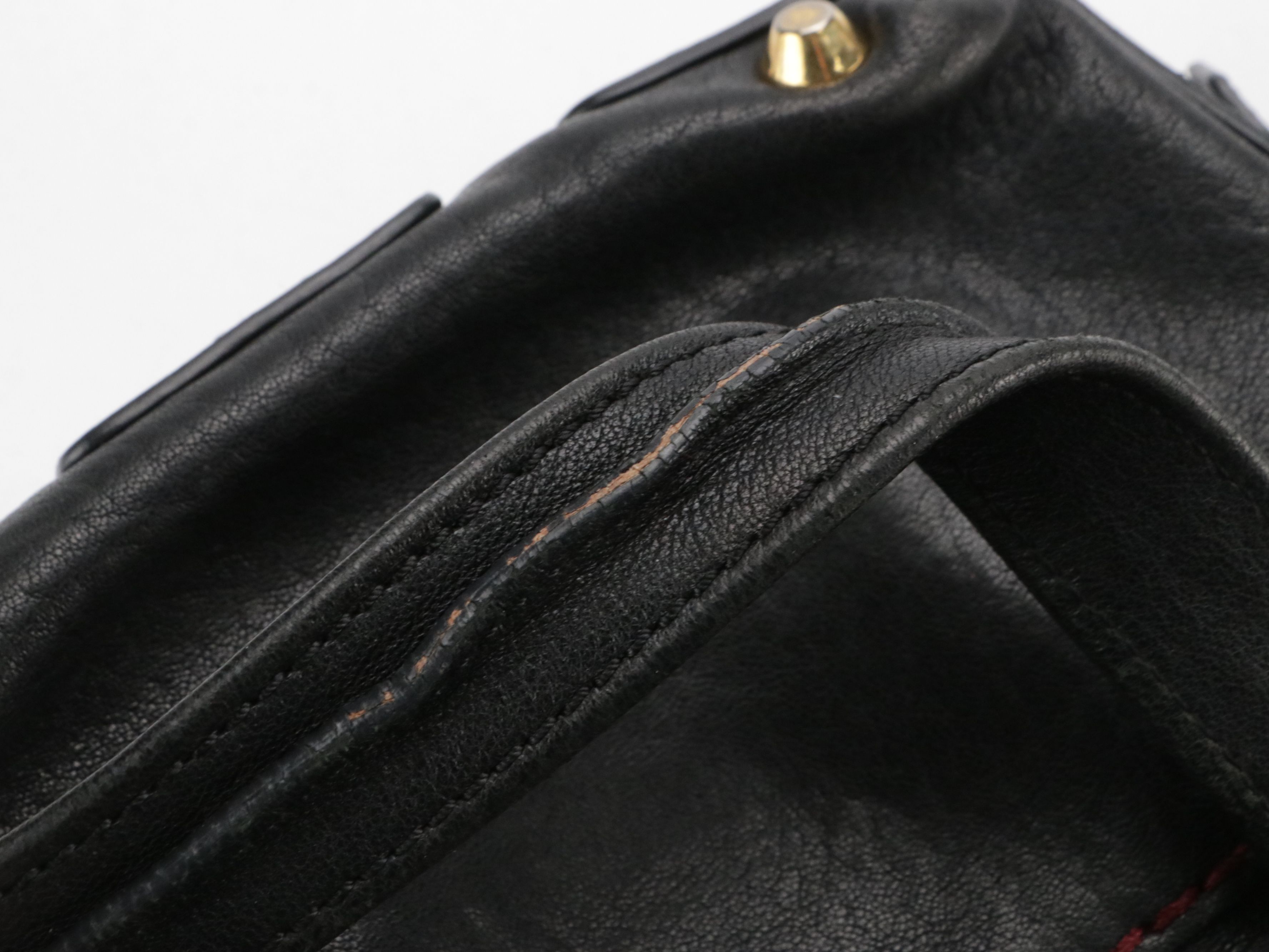 Chloé Small Angie Two-Way Zip Satchel Bag in Black Grained Leather