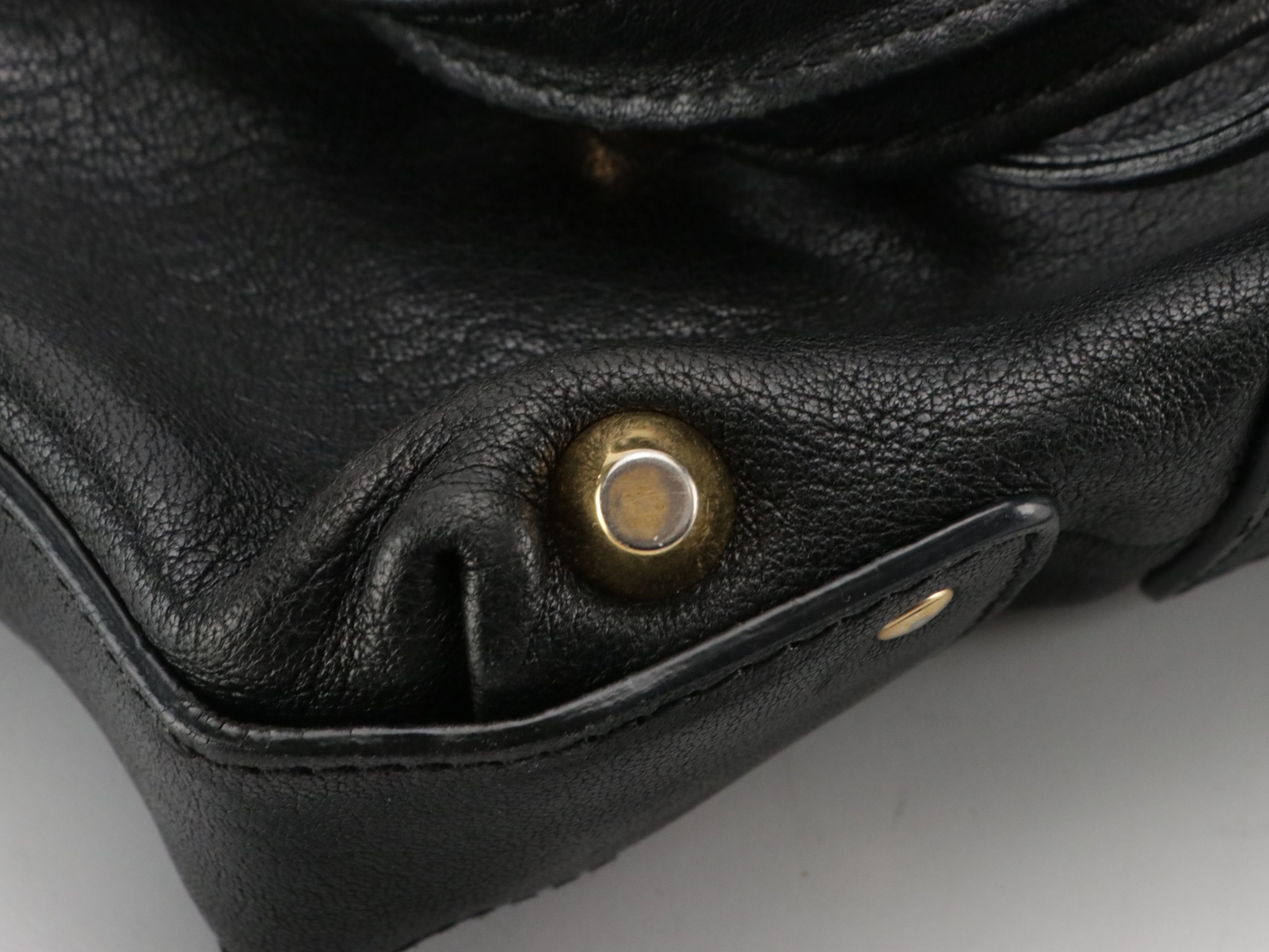 Chloé Small Angie Two-Way Zip Satchel Bag in Black Grained Leather