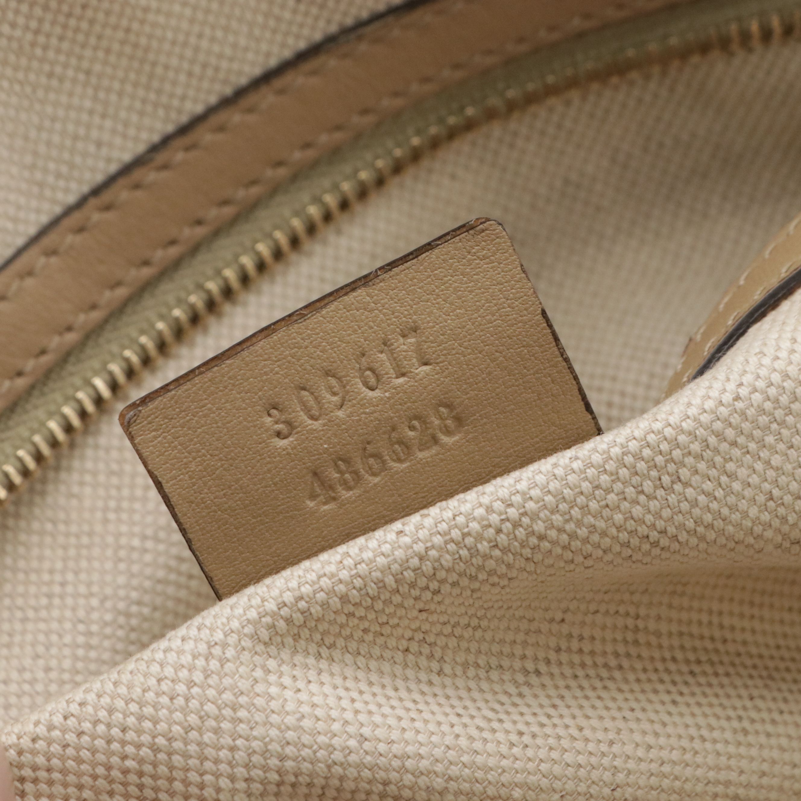 Gucci Domed Nice Two-Way Bag in Beige Microguccissima Calfskin Leather