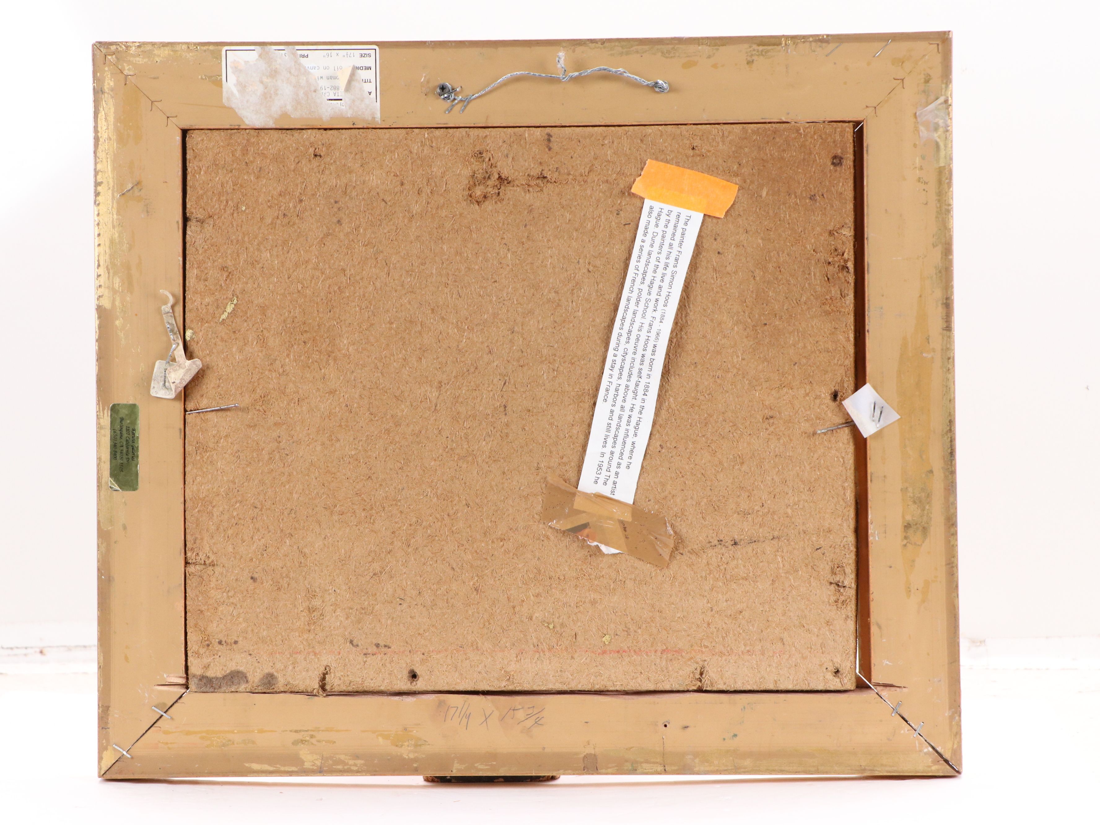 Frans Simon Hoos Oil Painting of Park Bridge, Early 20th Century