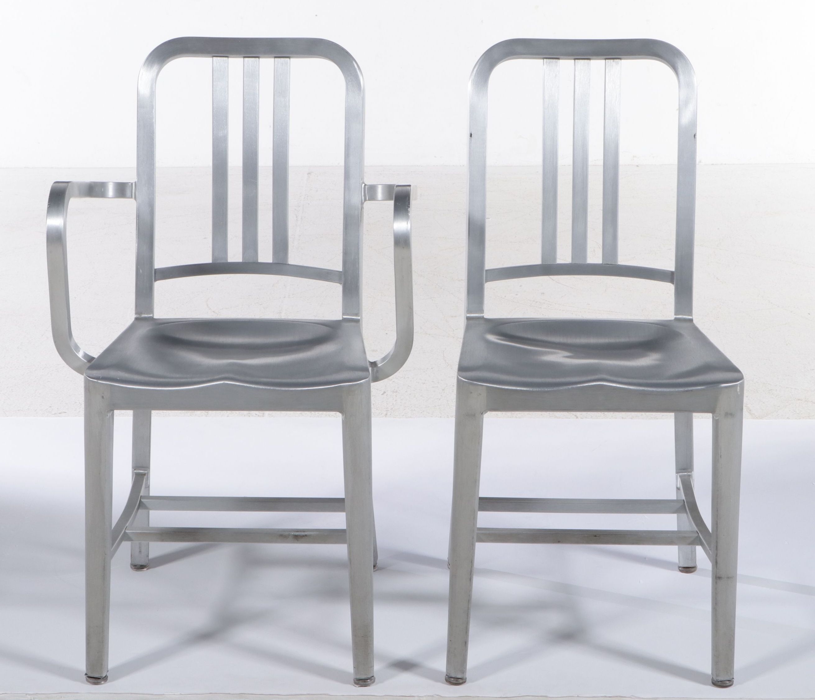 Emeco Brushed Recycled Aluminum "Navy" Chairs