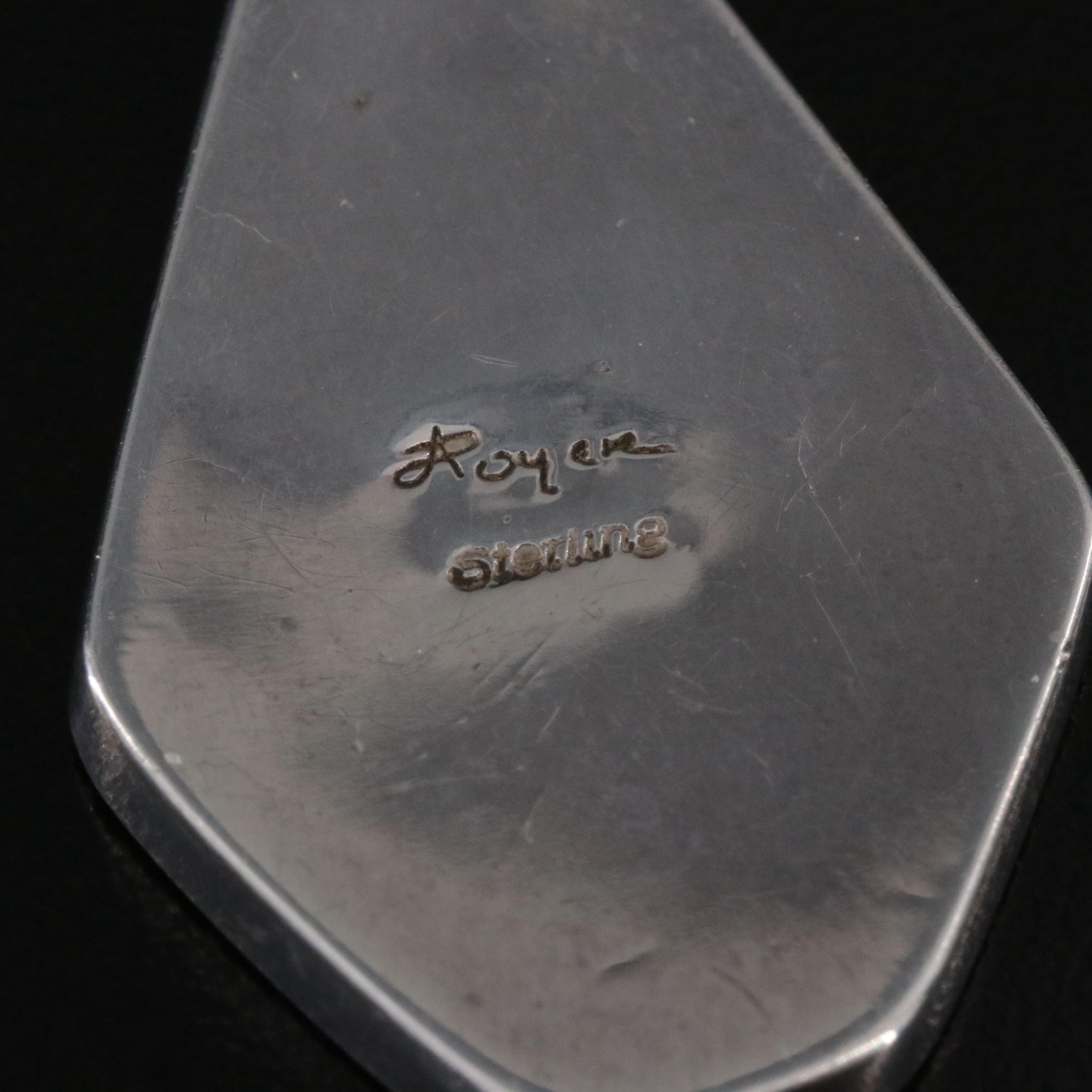 Jimmy Poyer Navajo Diné Sterling Inlay Pendant Necklace Including Spiny Oyster