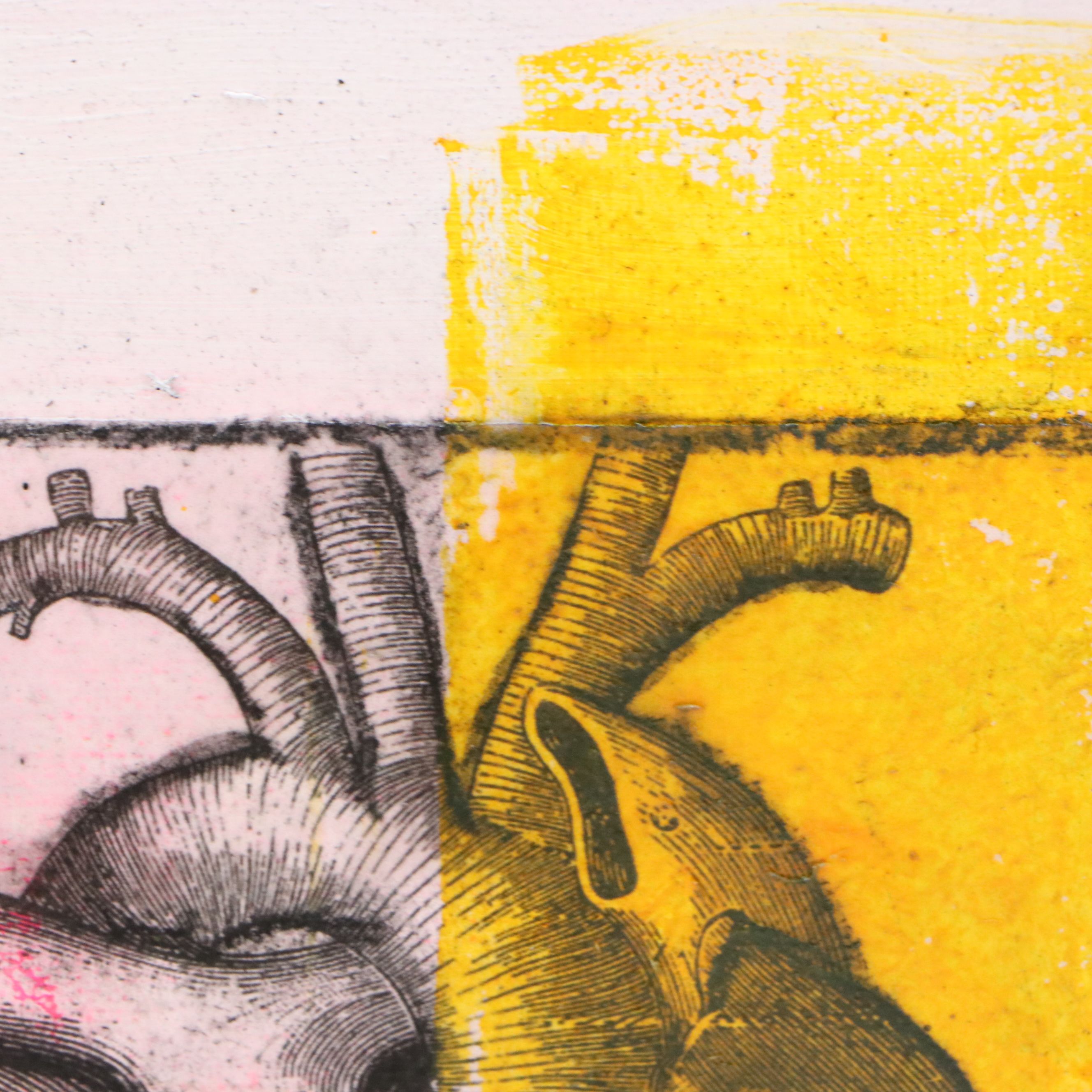 Milagros Pongo Mixed Media Painting "Think! Hart," 2026