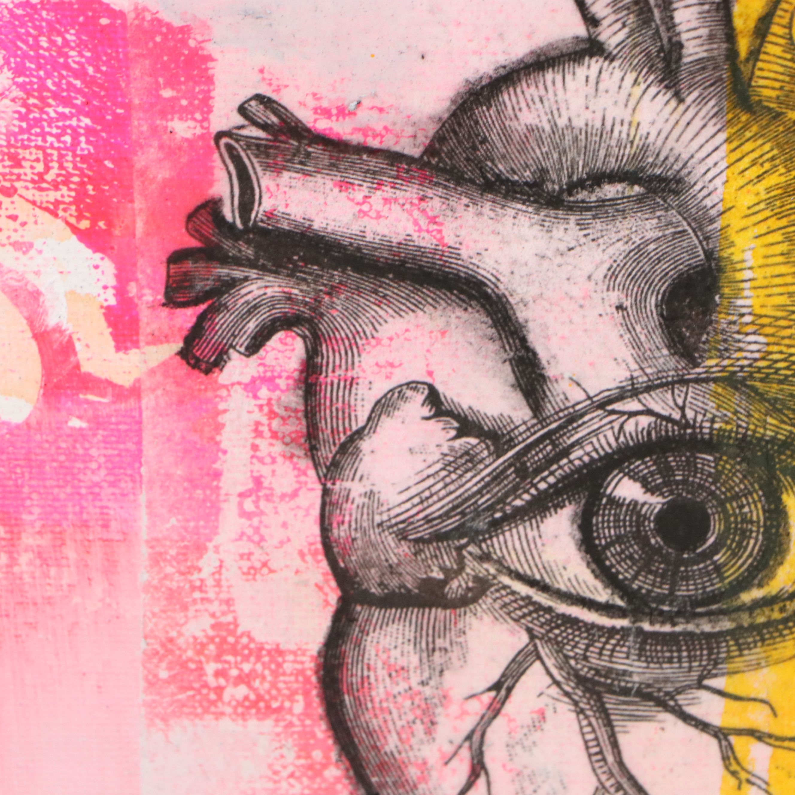 Milagros Pongo Mixed Media Painting "Think! Hart," 2026