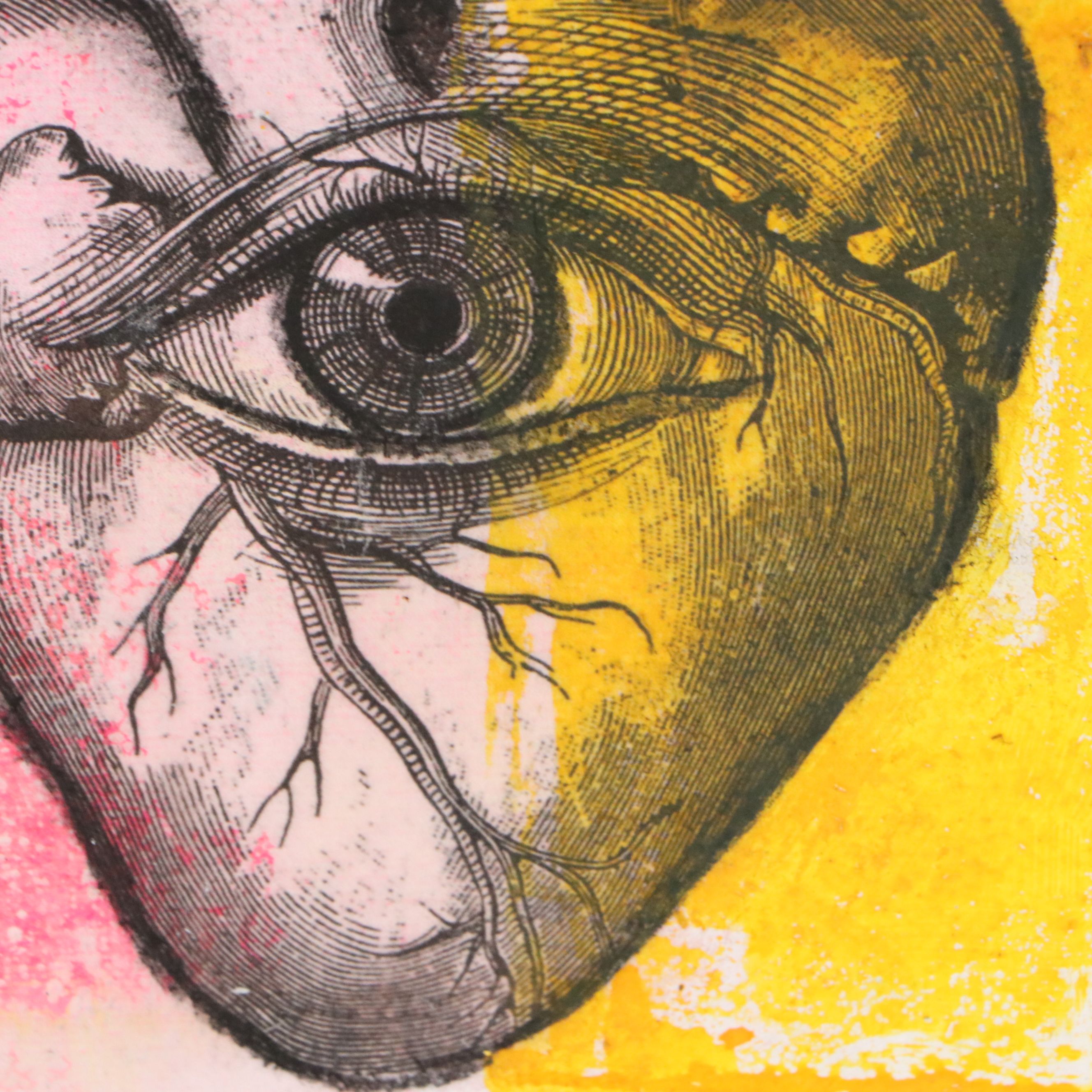 Milagros Pongo Mixed Media Painting "Think! Hart," 2026