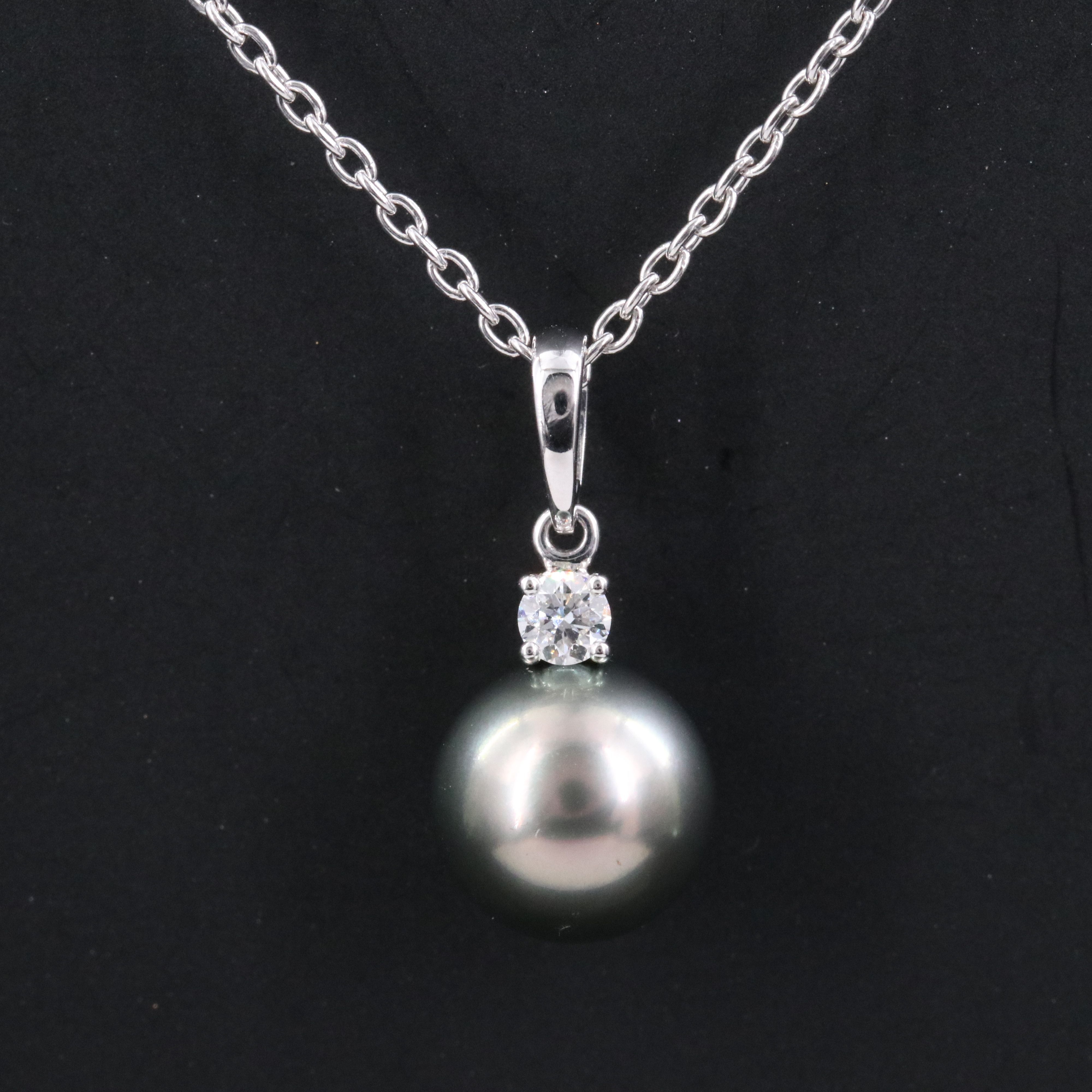 Mikimoto 18K Black South Sea Pearl and Pendant Necklace