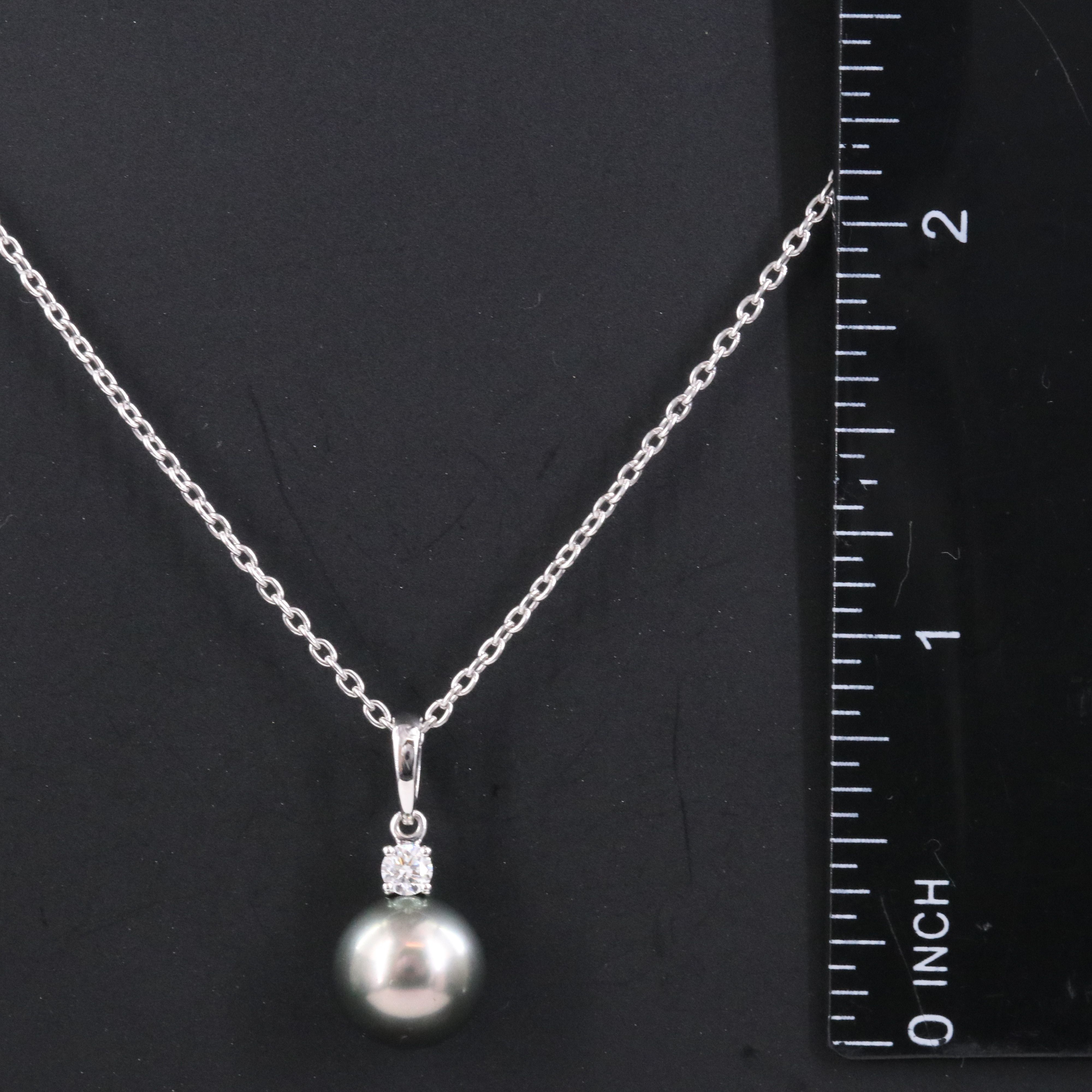 Mikimoto 18K Black South Sea Pearl and Pendant Necklace
