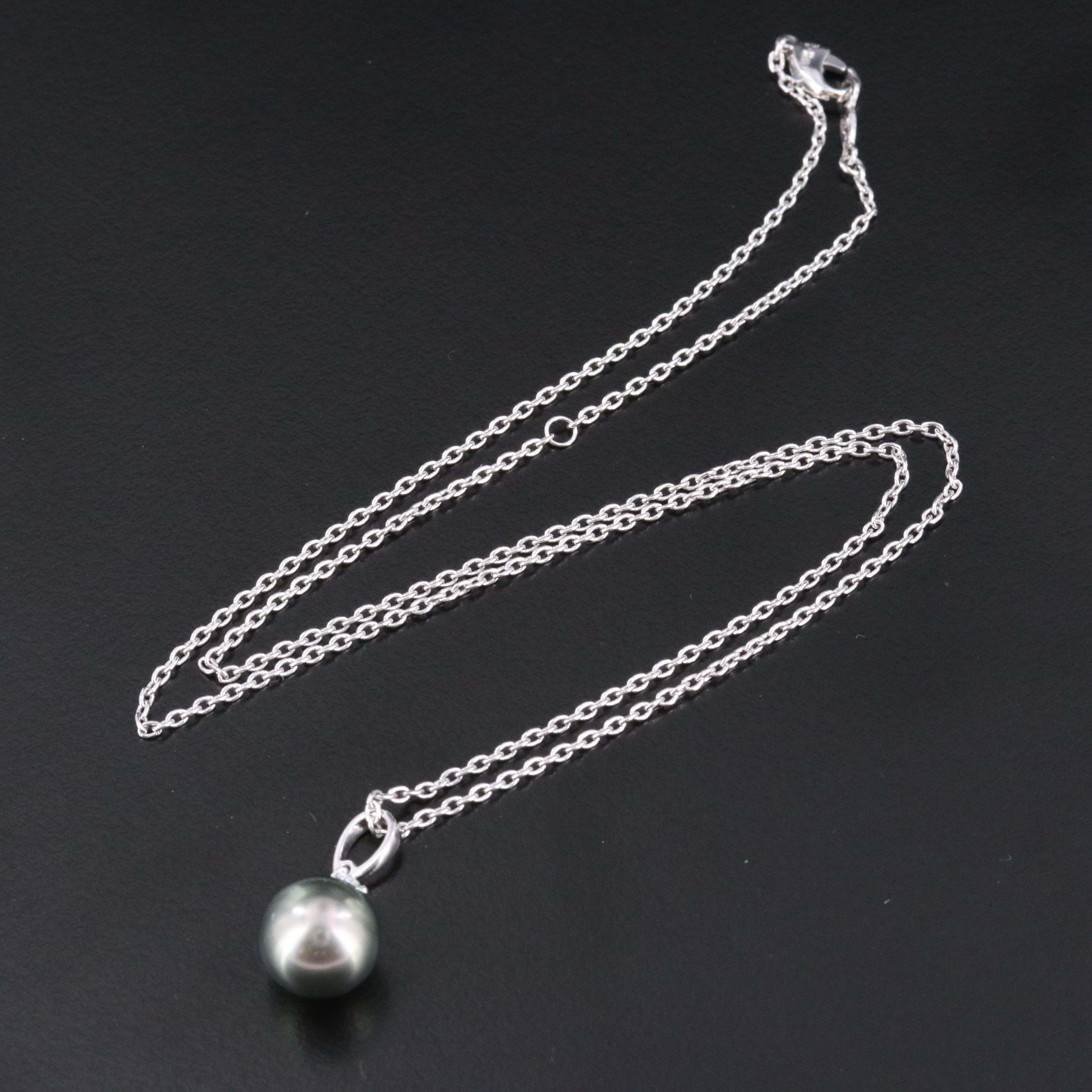 Mikimoto 18K Black South Sea Pearl and Pendant Necklace