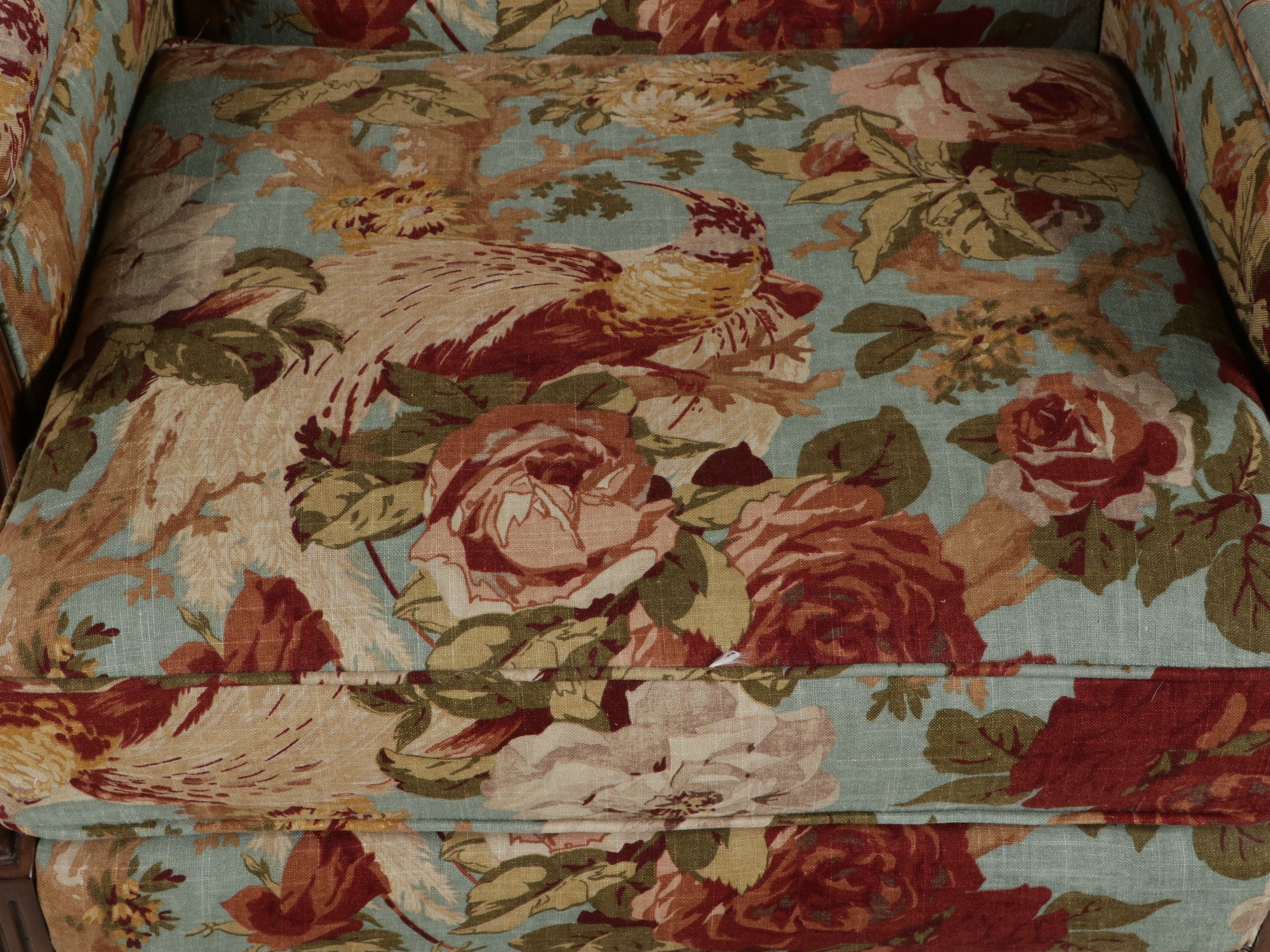 Louis XVI Style Upholstered Fauteuil en Cabriolet, 20th Century