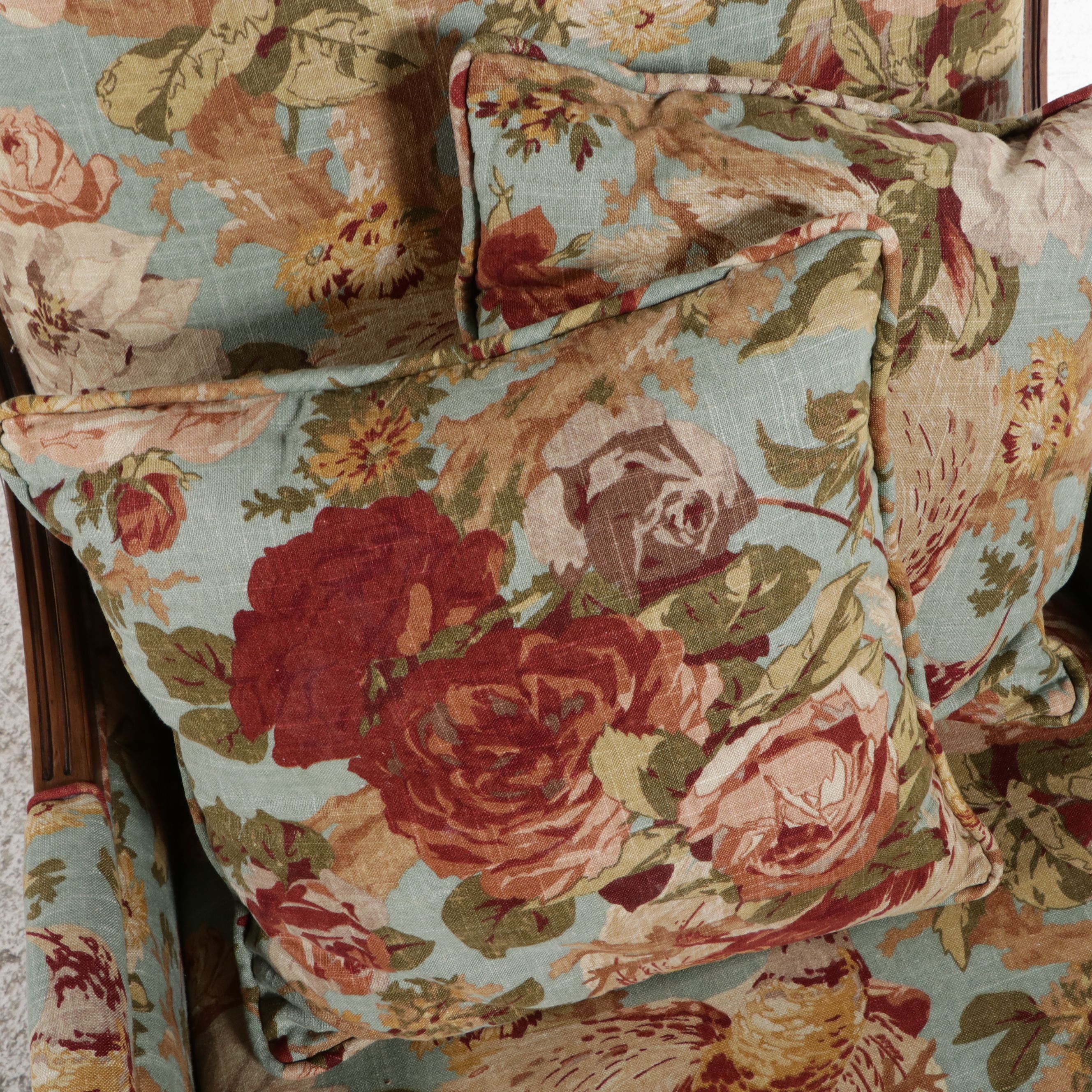 Louis XVI Style Upholstered Fauteuil en Cabriolet, 20th Century