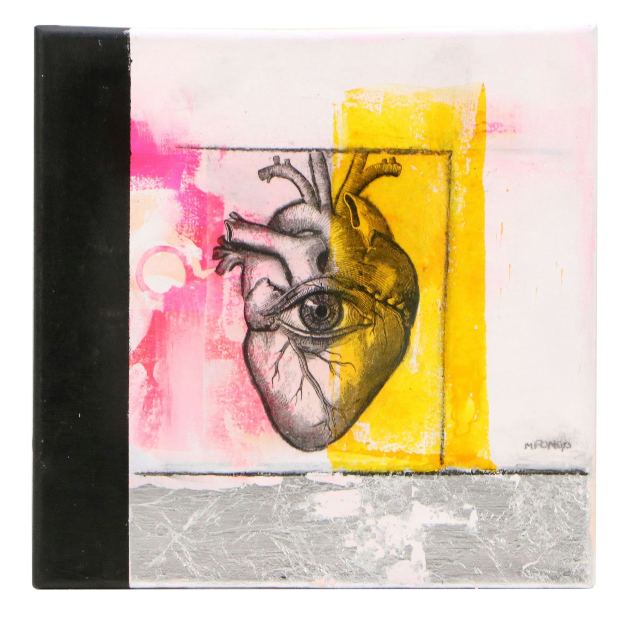 Milagros Pongo Mixed Media Painting "Think! Hart," 2026