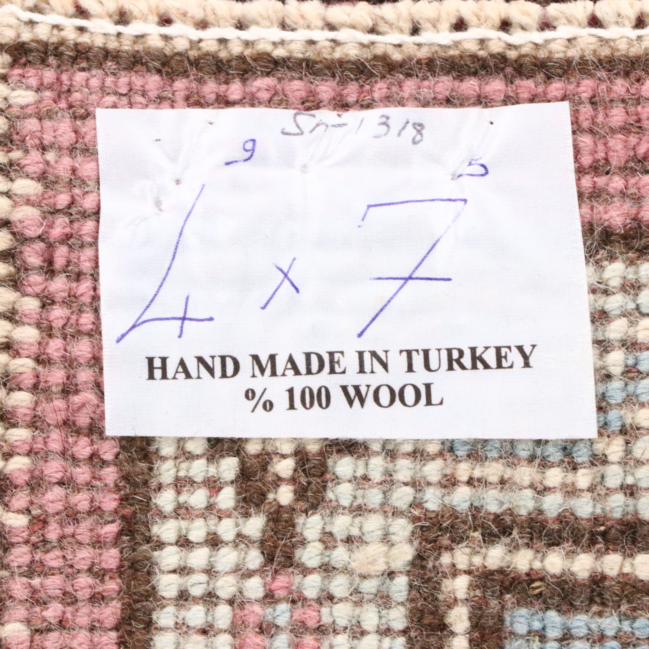 4'9 x 7'6 Hand-Knotted Turkish Oushak Area Rug