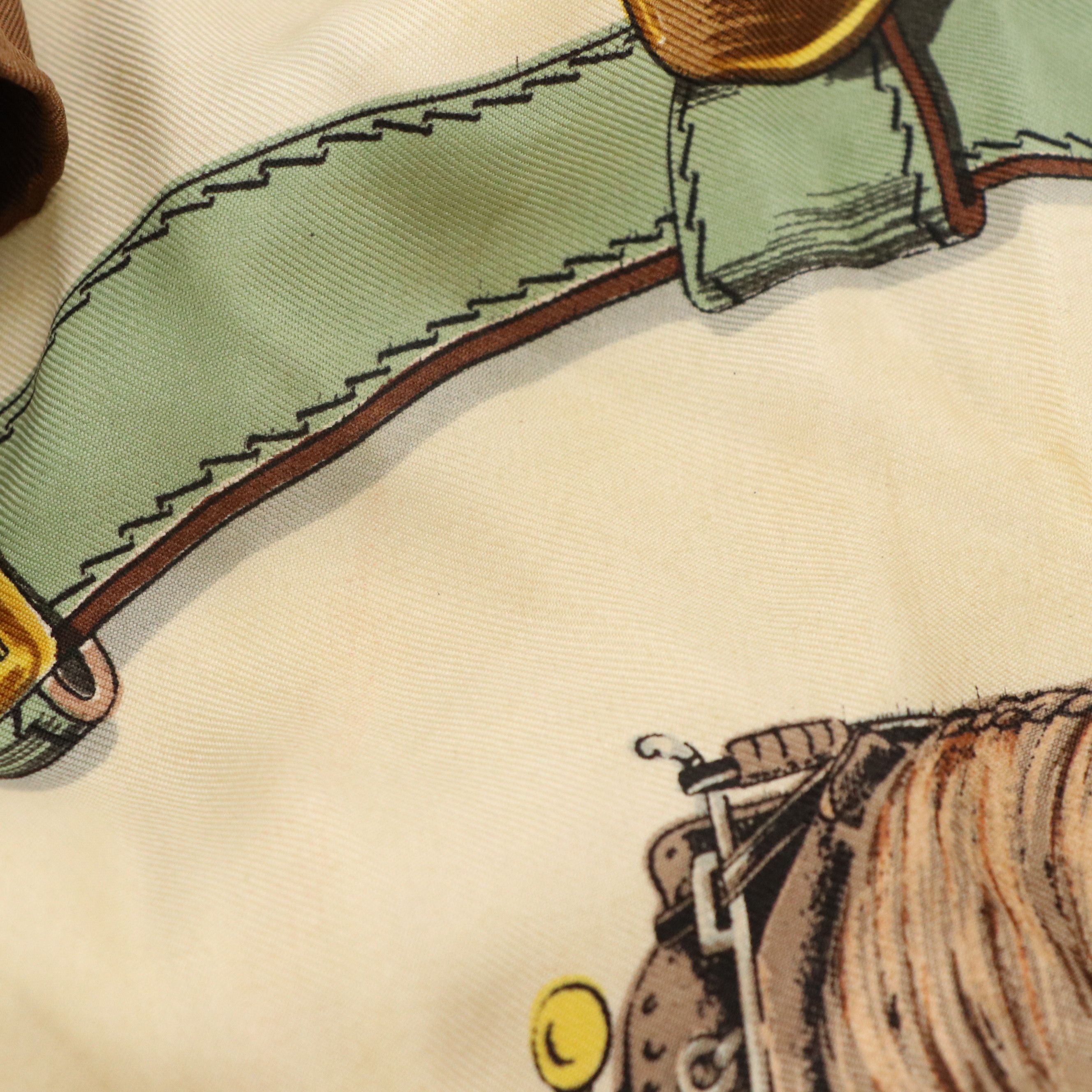 Hermès Early Issue "Cuivreries" Scarf 90 in Silk Twill