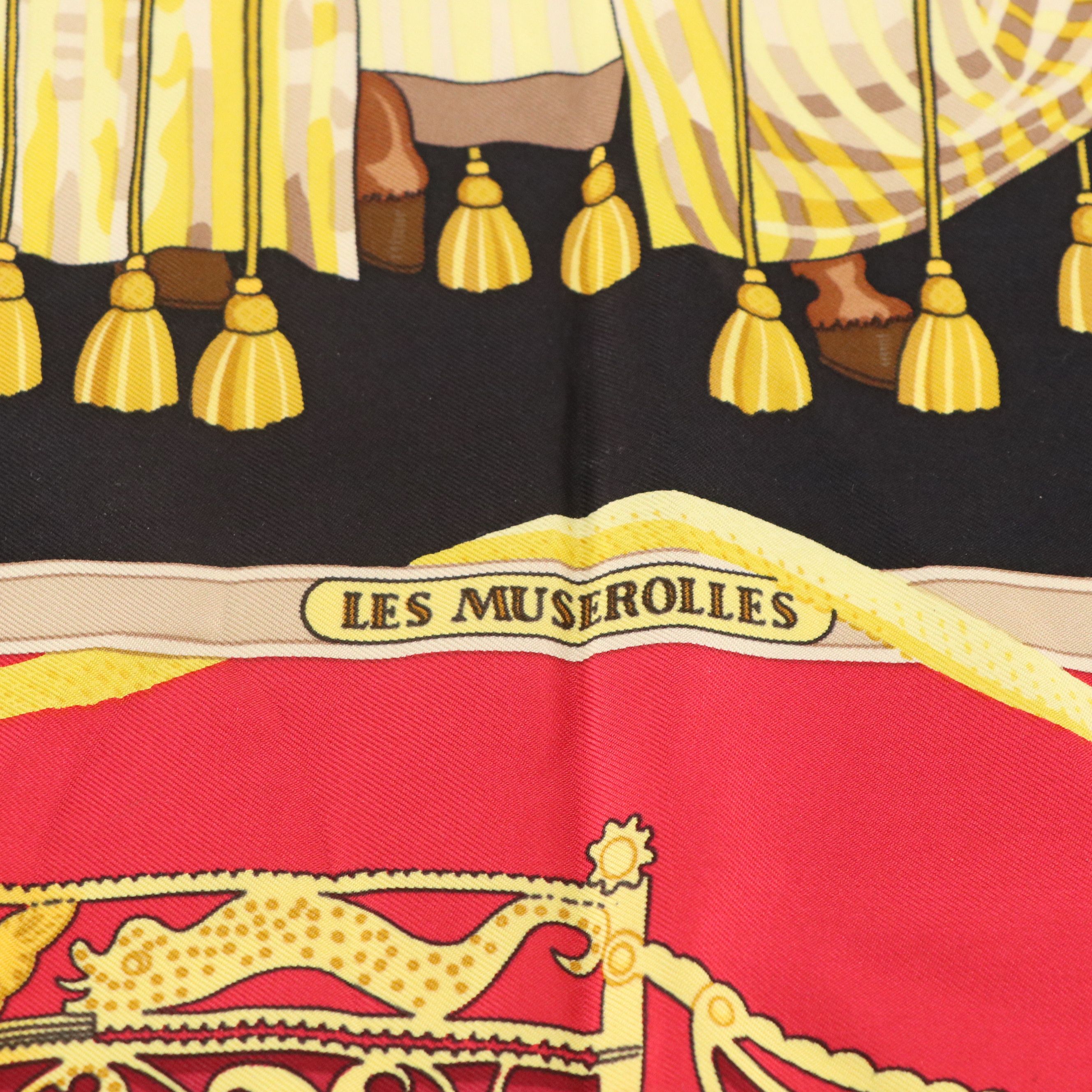 Hermès "Les Muserolles" Scarf 90 in Silk Twill