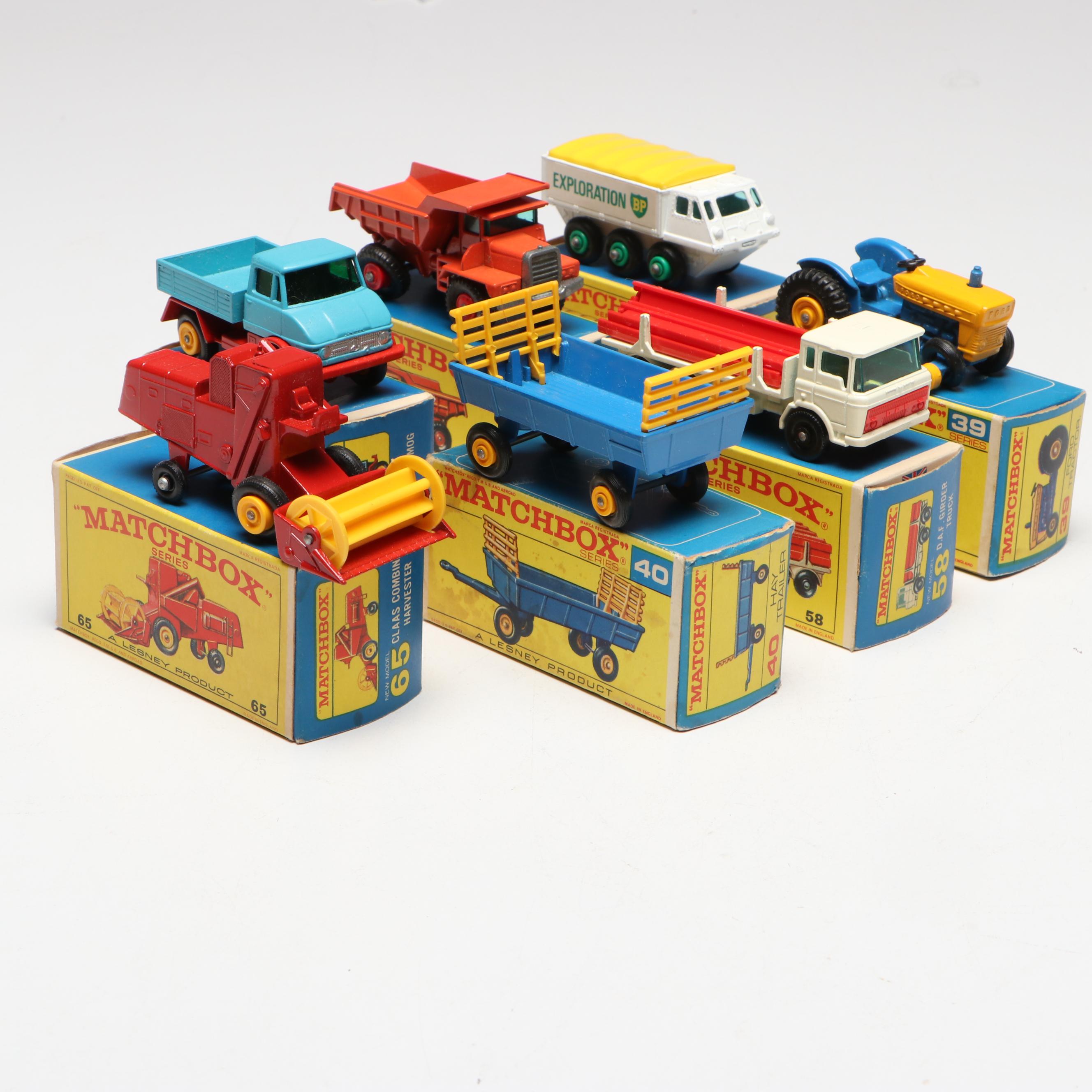 Lesney Matchbox Diecast Trucks and Farm Vehicles, Mid to Late 20th Century