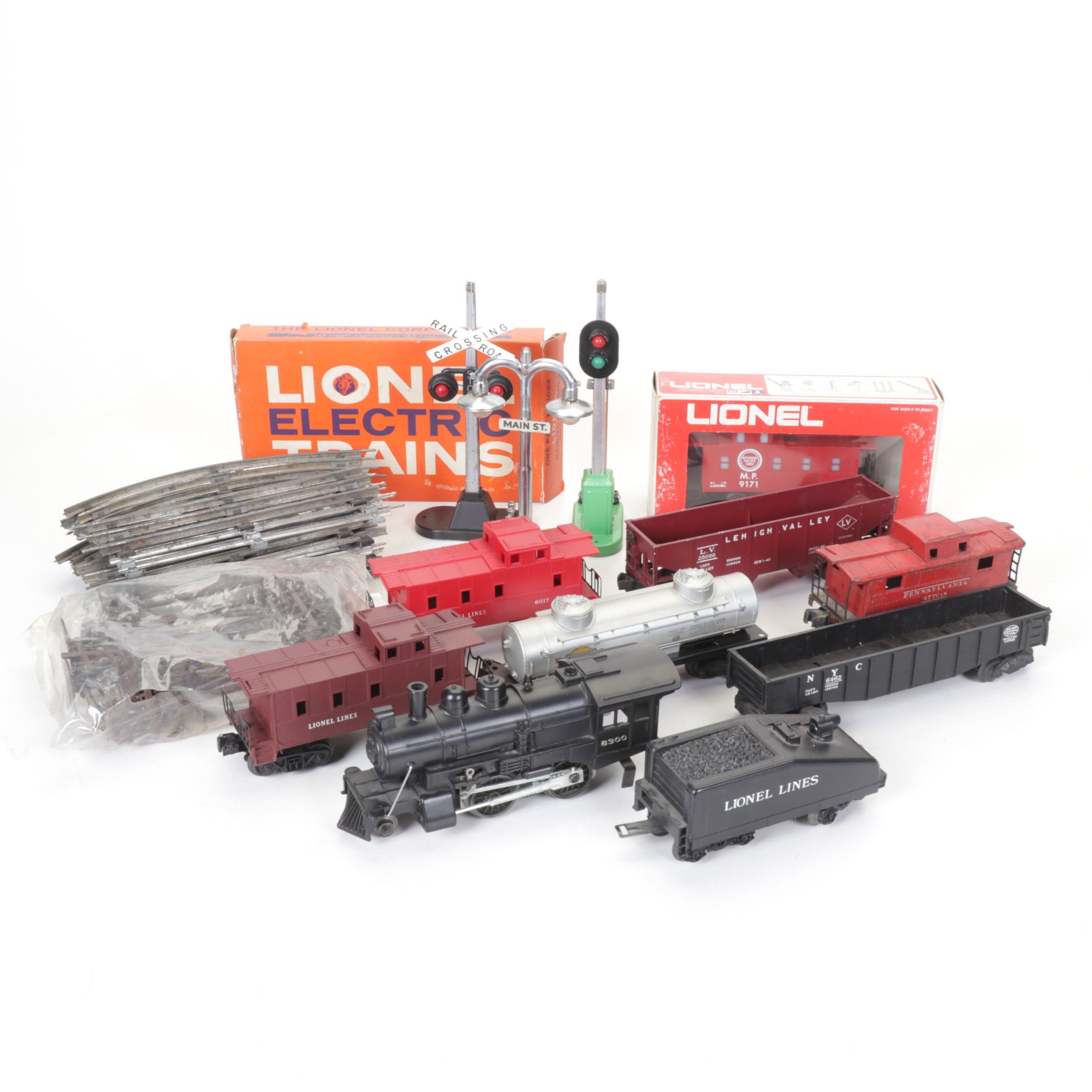 Lionel 8300 Electric Locomotive with Other Boxcars & Accessories