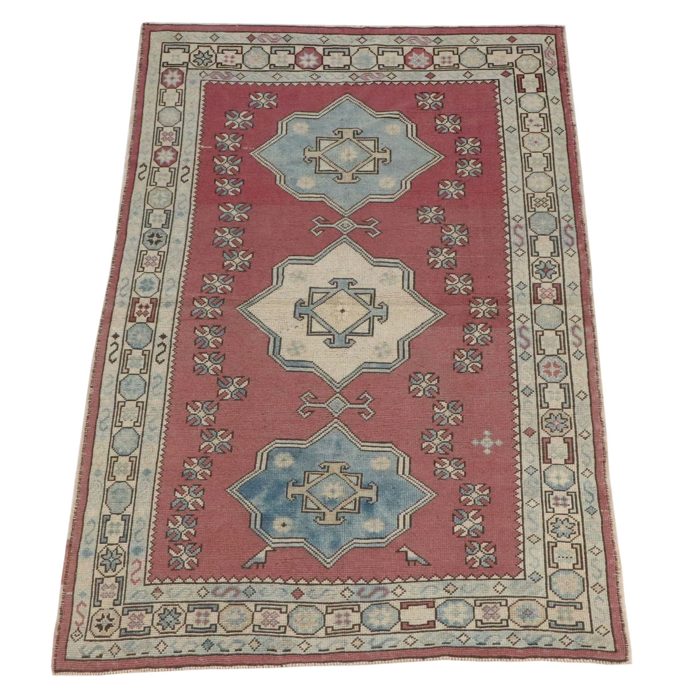 4'9 x 7'6 Hand-Knotted Turkish Oushak Area Rug